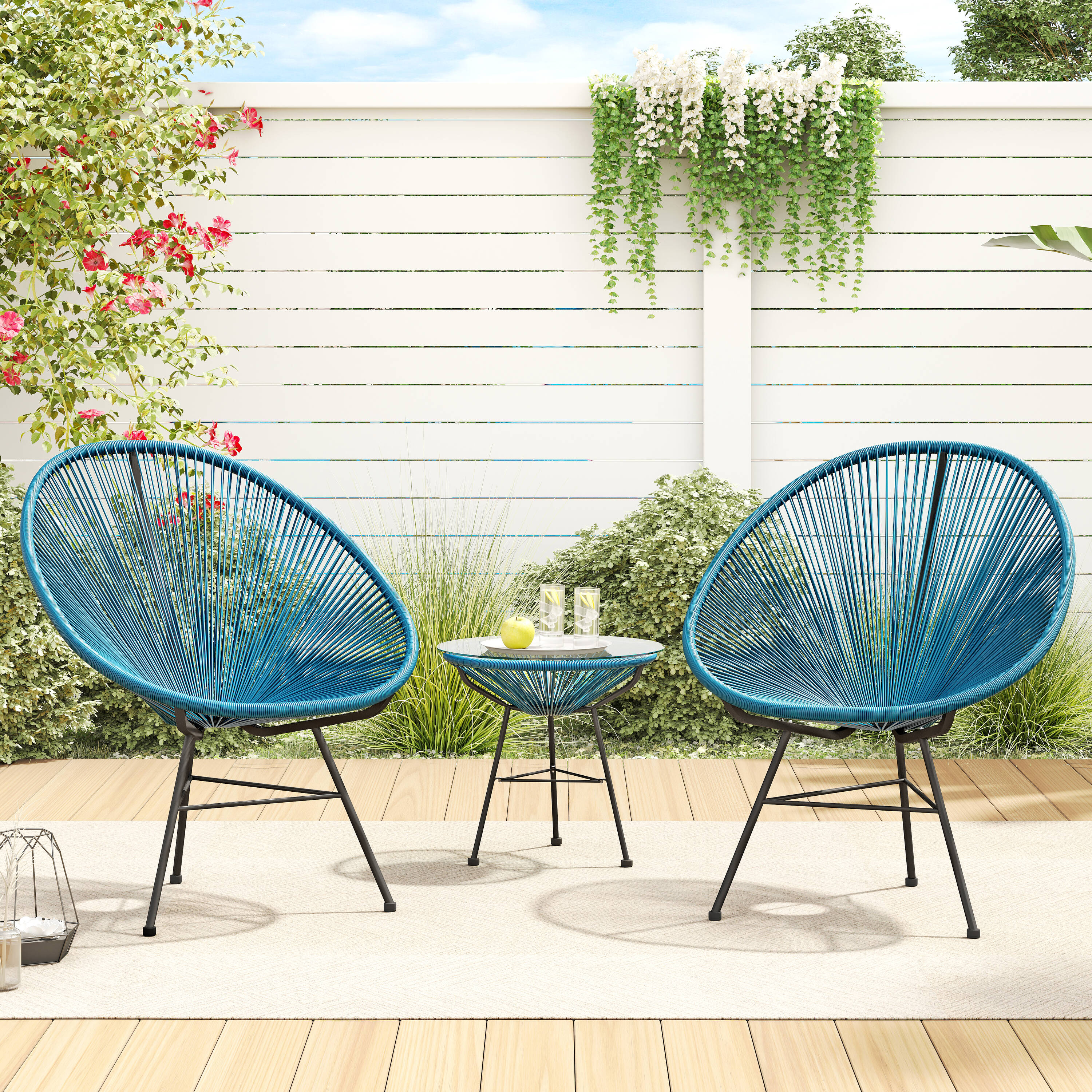 Octans SL2C00109 3 -Piece Wicker Patio Conversation Set
