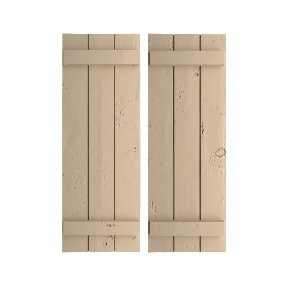 Ekena Millwork SHUBJS16X40KPPR 16.5-in W x 40-in H Knotty Pine Paintable/Stainable Board and batten Exterior Shutters ( 2 -Pack )
