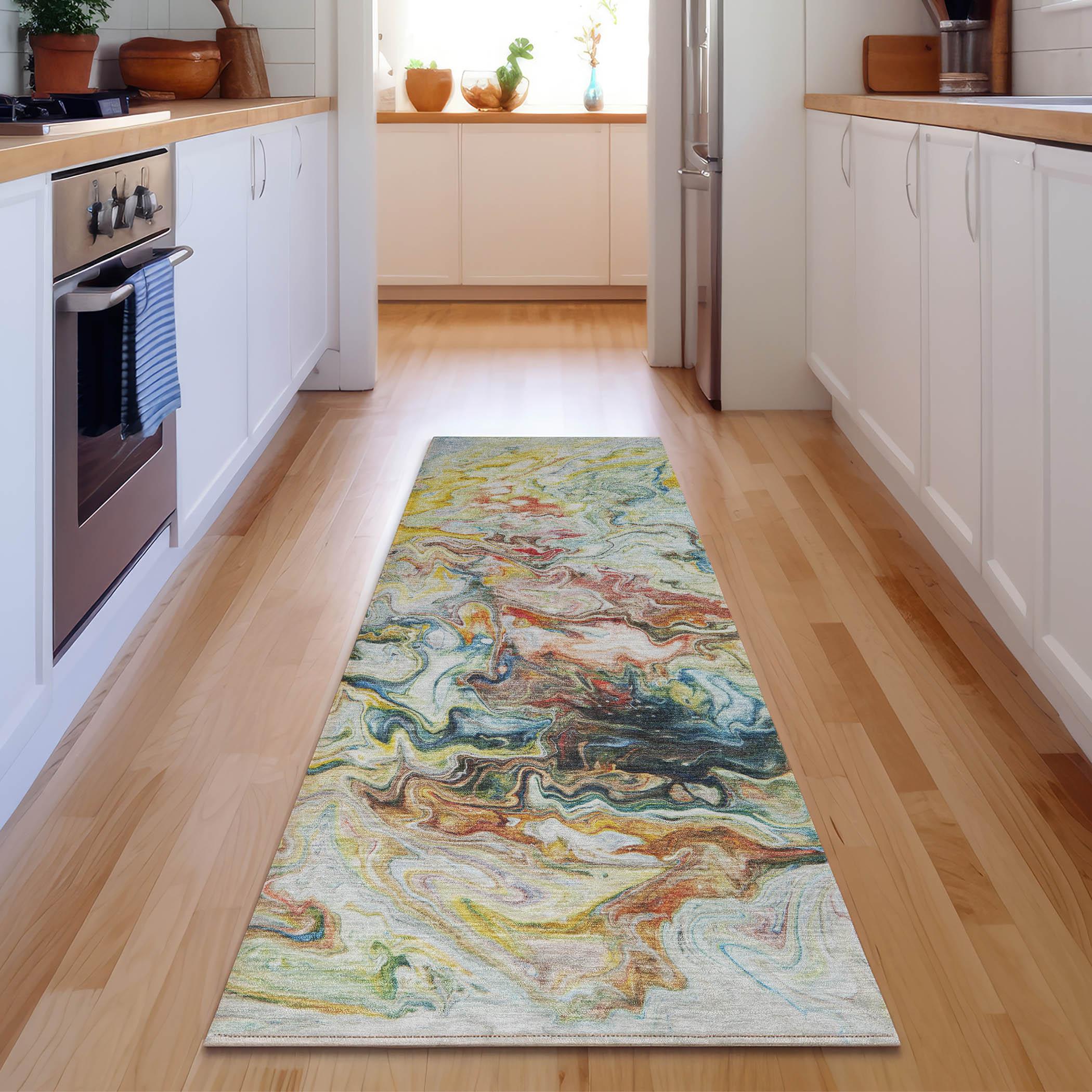 Addison Rugs AMF603IV2X8 Mayfield AMF603IV 2 x 7 (ft) Loomed Polyester Ivory Rectangular Indoor Geometric Machine washable Area rug