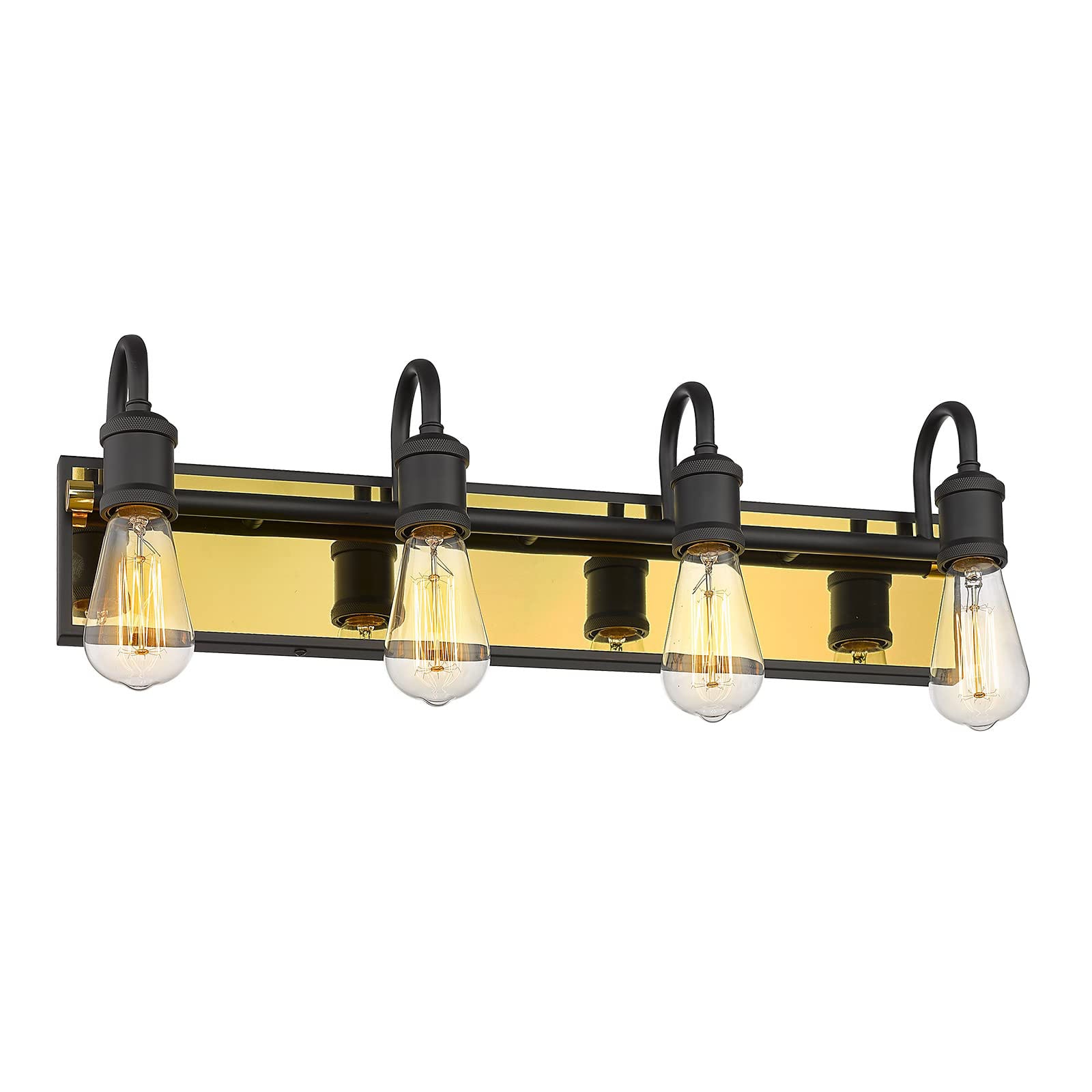 LTMATE LSJE259B-4W BK+BG JAZAVA 23.8-in 4 -Light Matte Black Modern/contemporary Vanity light