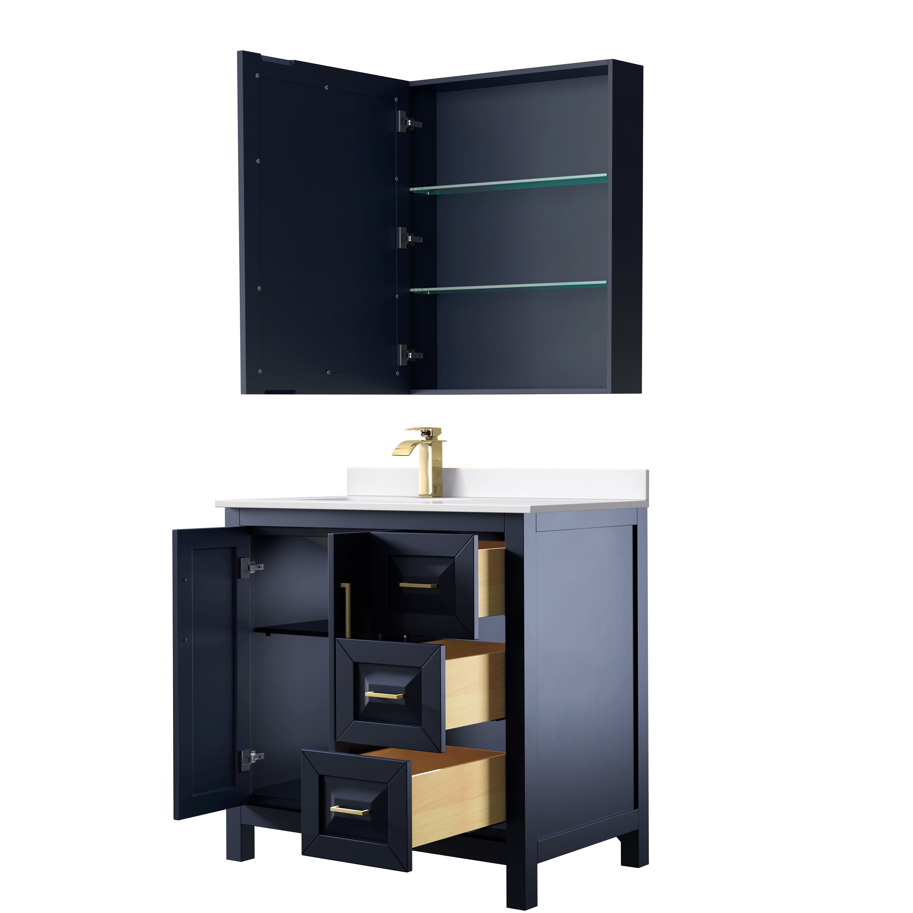Wyndham Collection WCV252536SBLWCUNSM24 Bath-Vanity-Combo - View #2