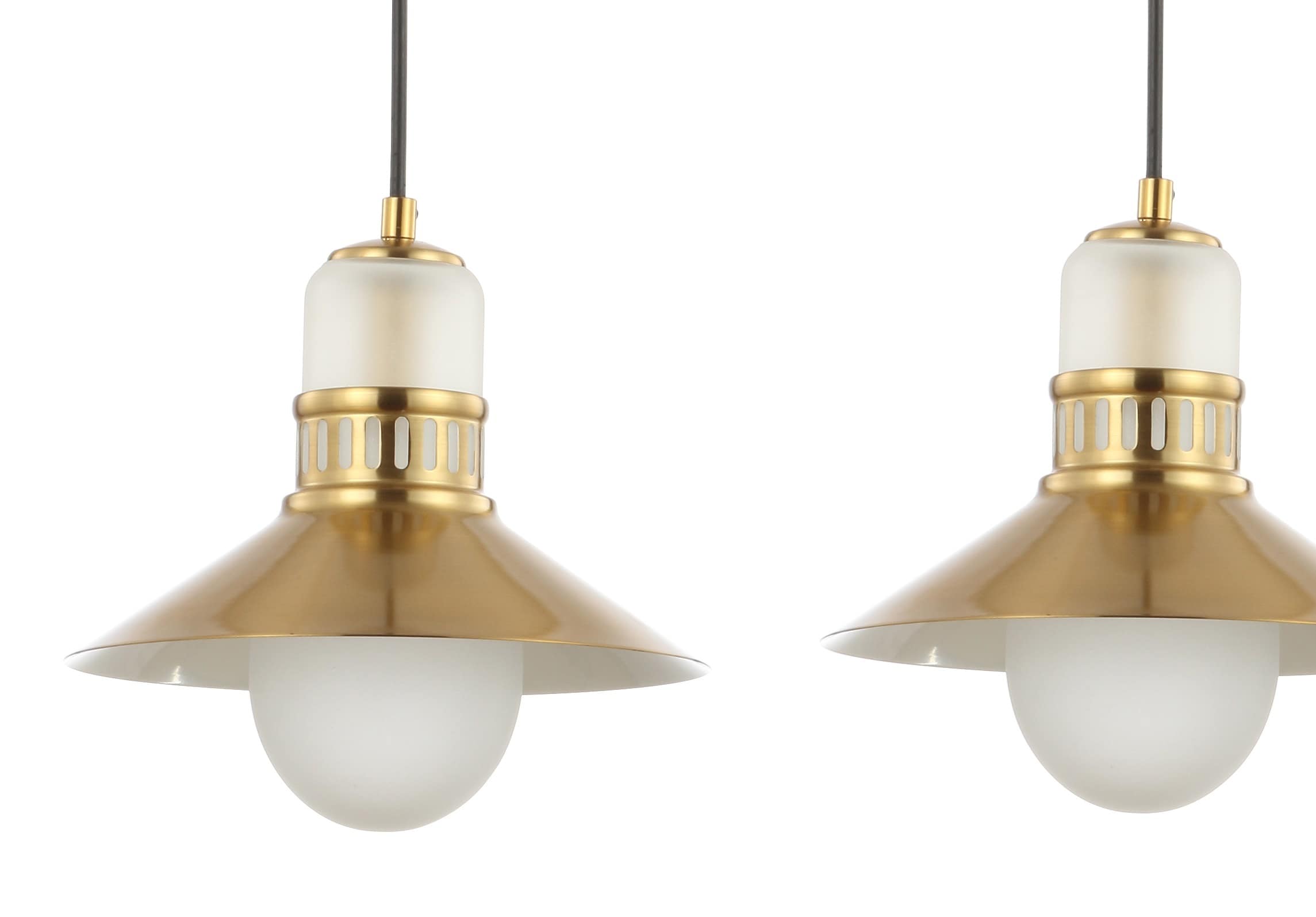 Colin Modern Transitional Brass Gold LED Triple Pendant Light