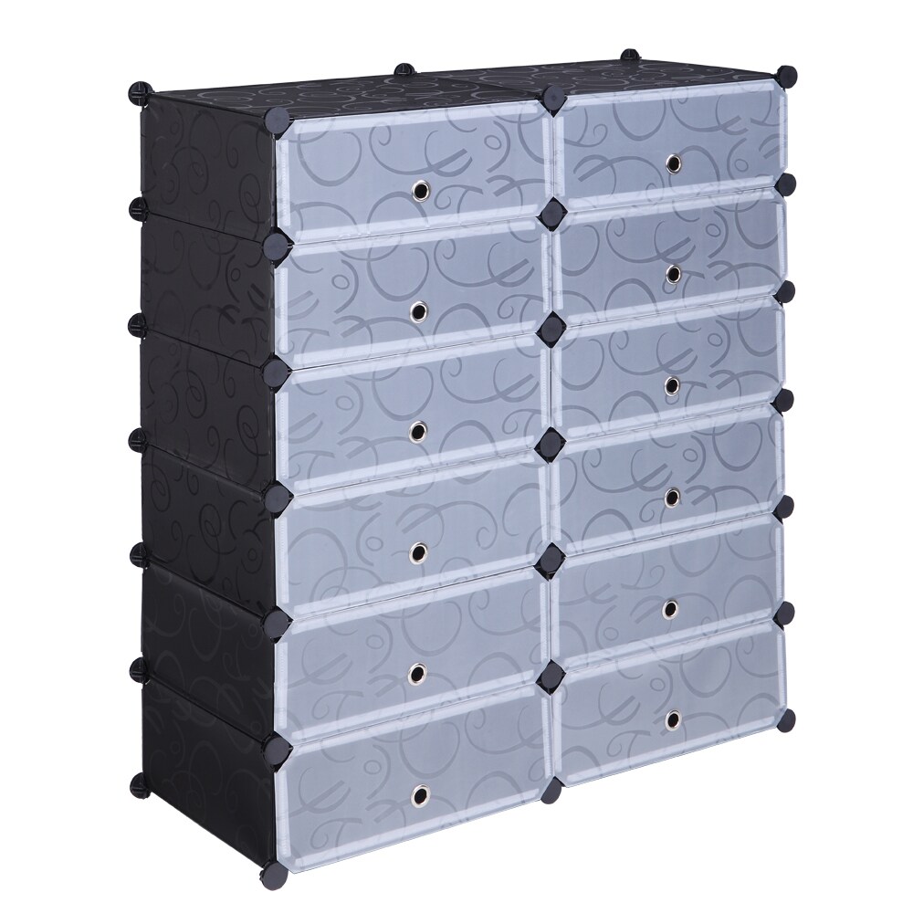 Winado 36 Cubes Portable Shoe Rack Organizer 12 Tiers Shoe Shelf