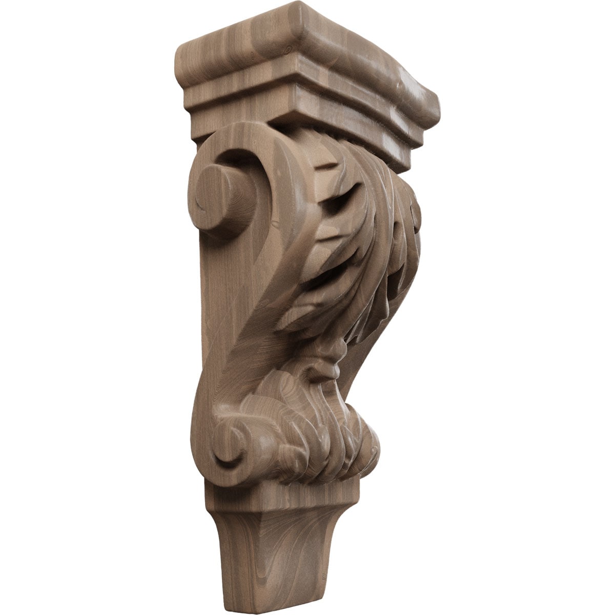 Ekena Millwork CORW03X02X06PAWA 3.0-in x 1.75-in x 6.0-in Unfinished Walnut Wood Paintable/Stainable Corbel