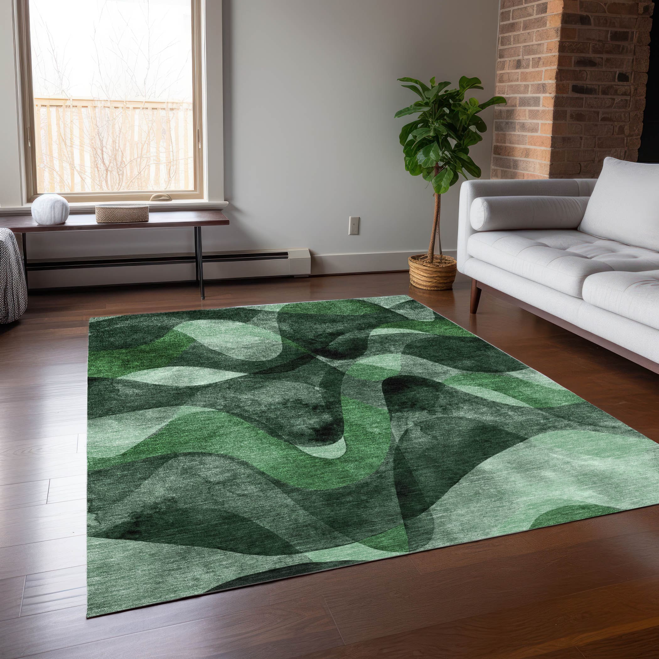 Addison Rugs ACN536FE9X12 Chantille 9 x 12 (ft) Polyester Fern Rectangular Indoor/Outdoor Paisley Mid-Century Modern Machine washable Area rug
