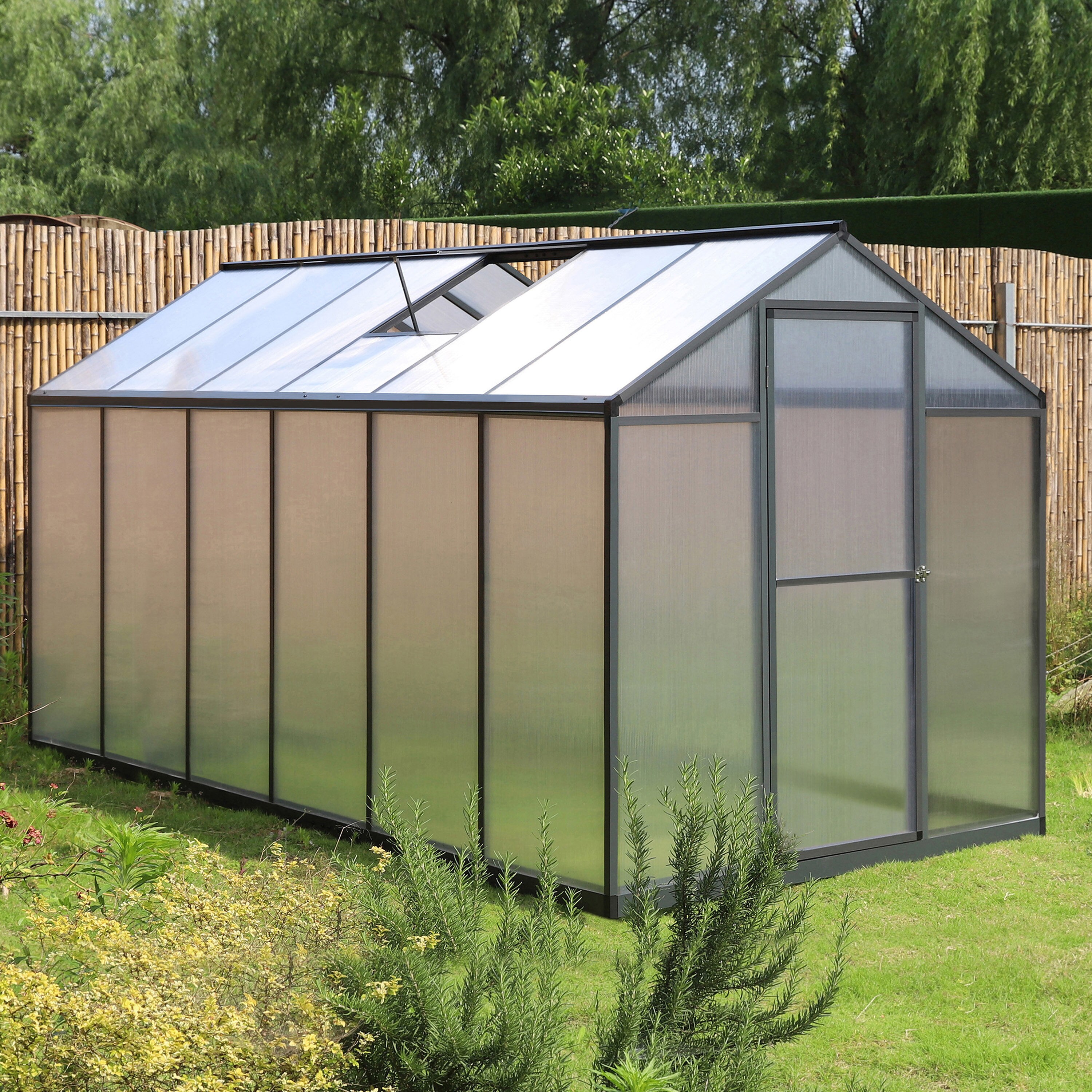 VEIKOUS 6-ft L X 12-ft W X 6.4-ft H Gray Greenhouse In The Greenhouses ...