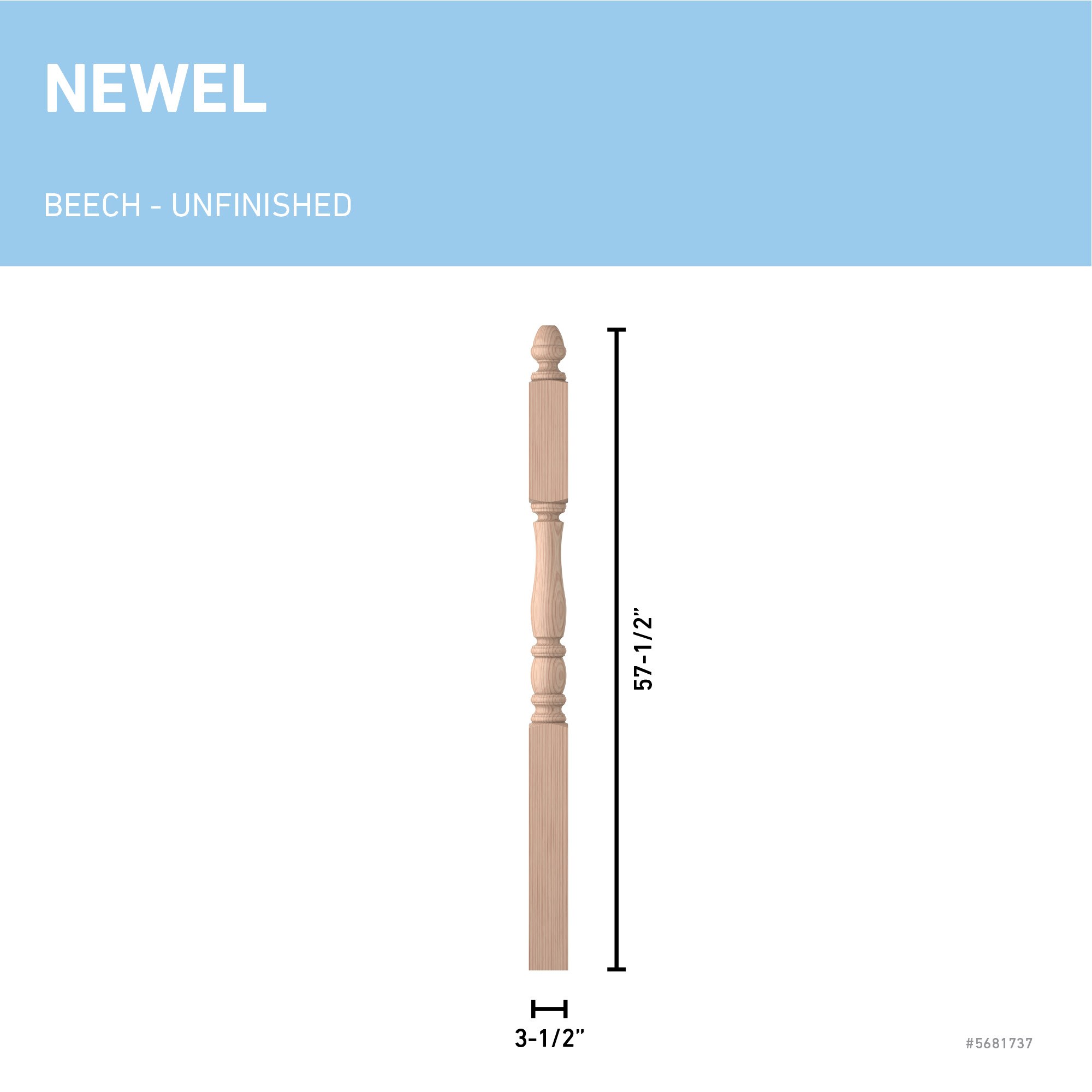 L.J. Smith Stair Systems LJP-3345-B Interior-Stairpart-Newel-Posts - View #3