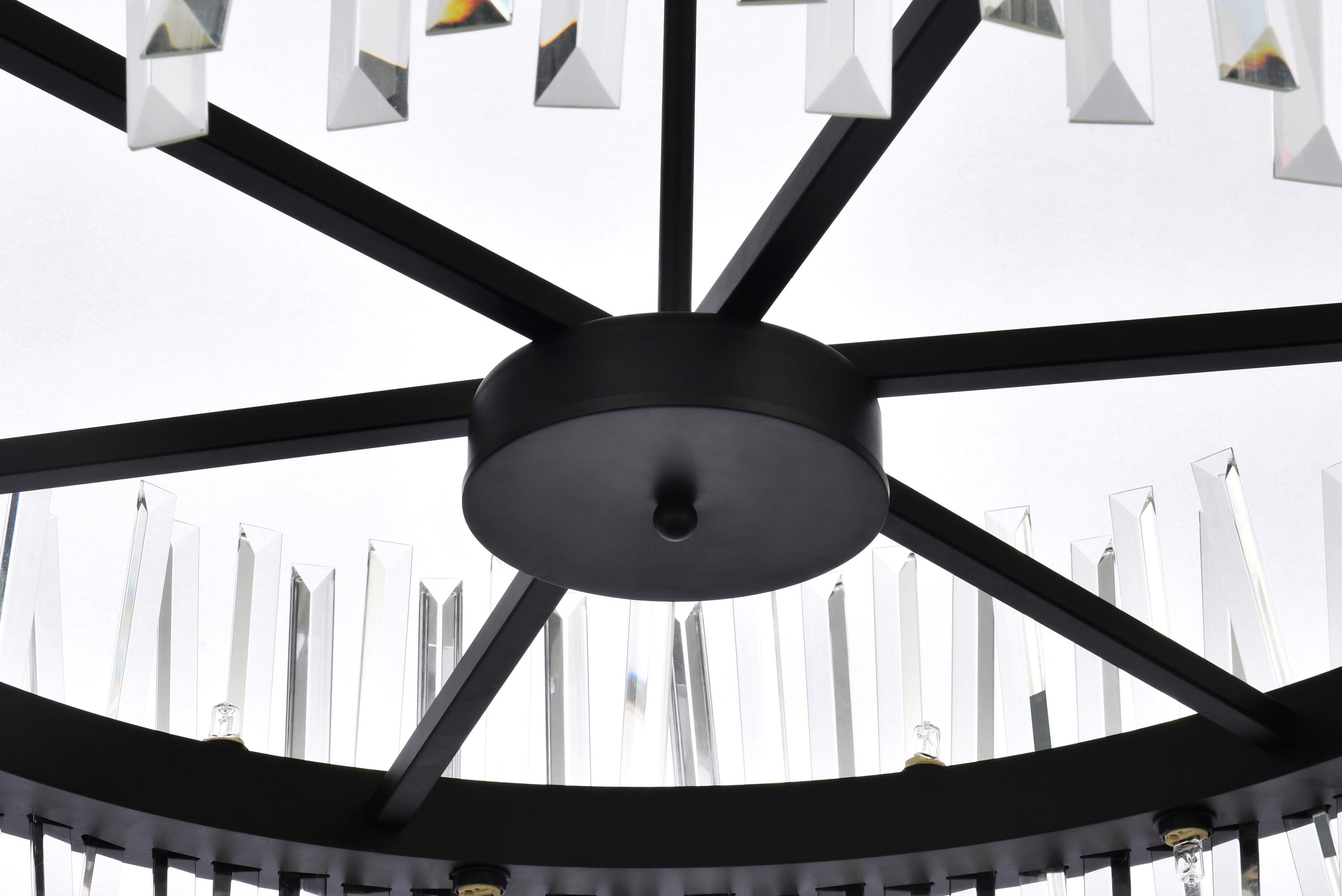 Serephina 32-Inch Black Crystal Round Chandelier