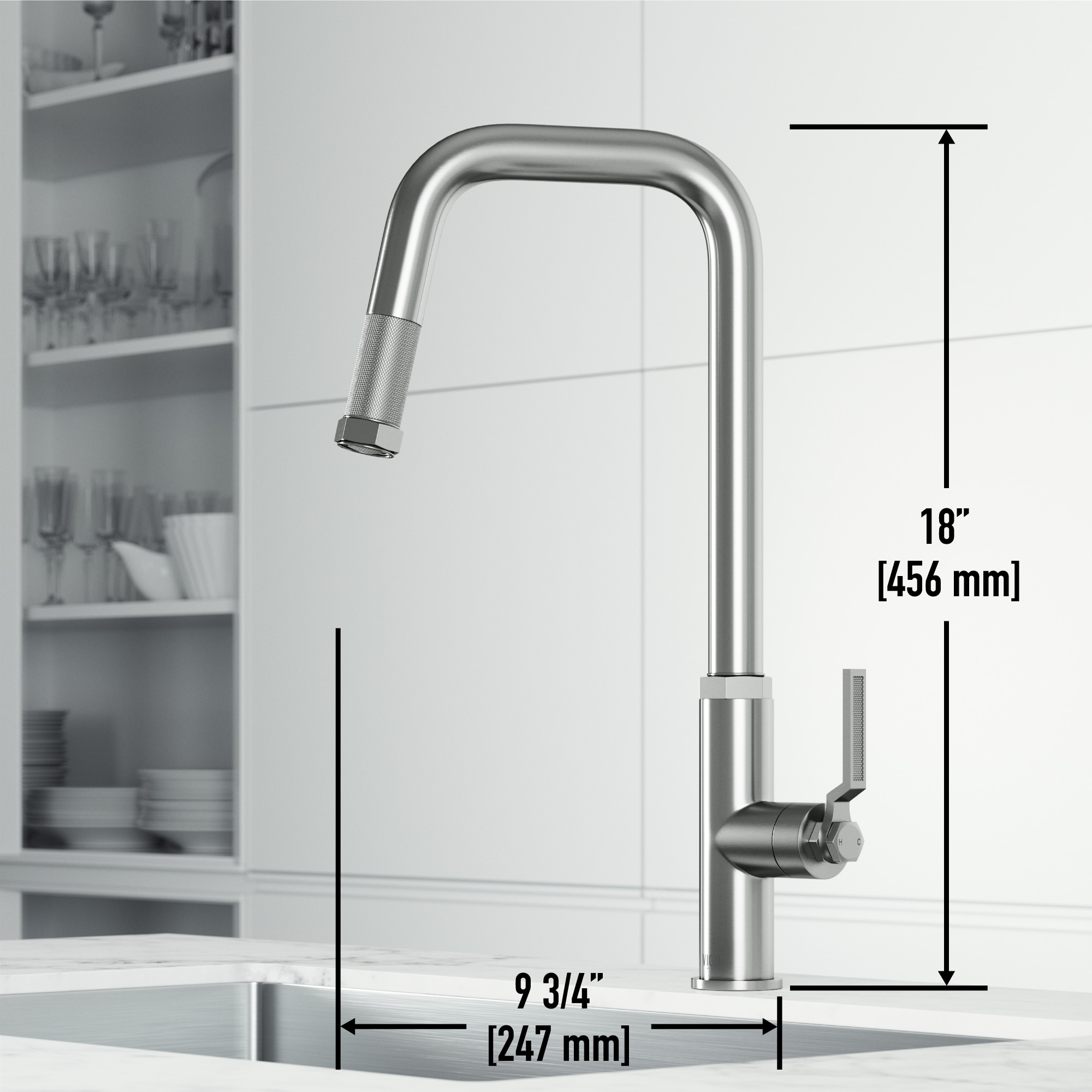 VIGO Hart Stainless Steel Single Handle Pull Down Kitchen Faucet In The   48315806 