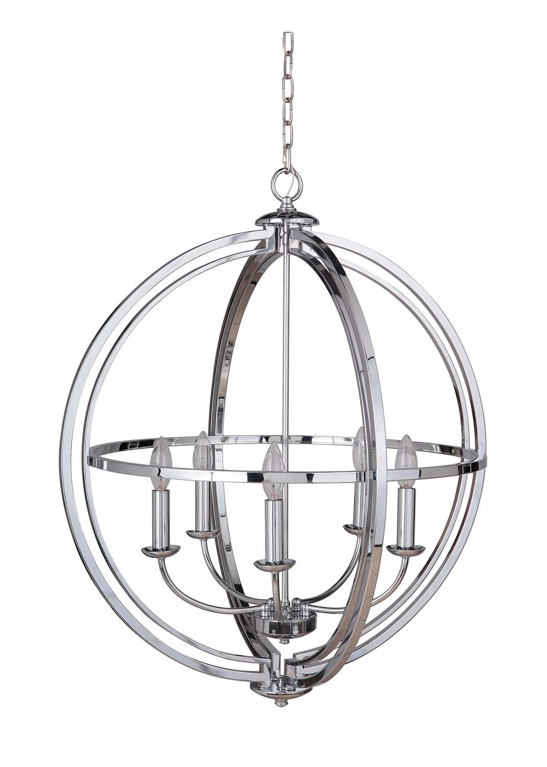 Craftmade 40135-CH Berkeley 5-Light Polished Chrome Transitional Chandelier