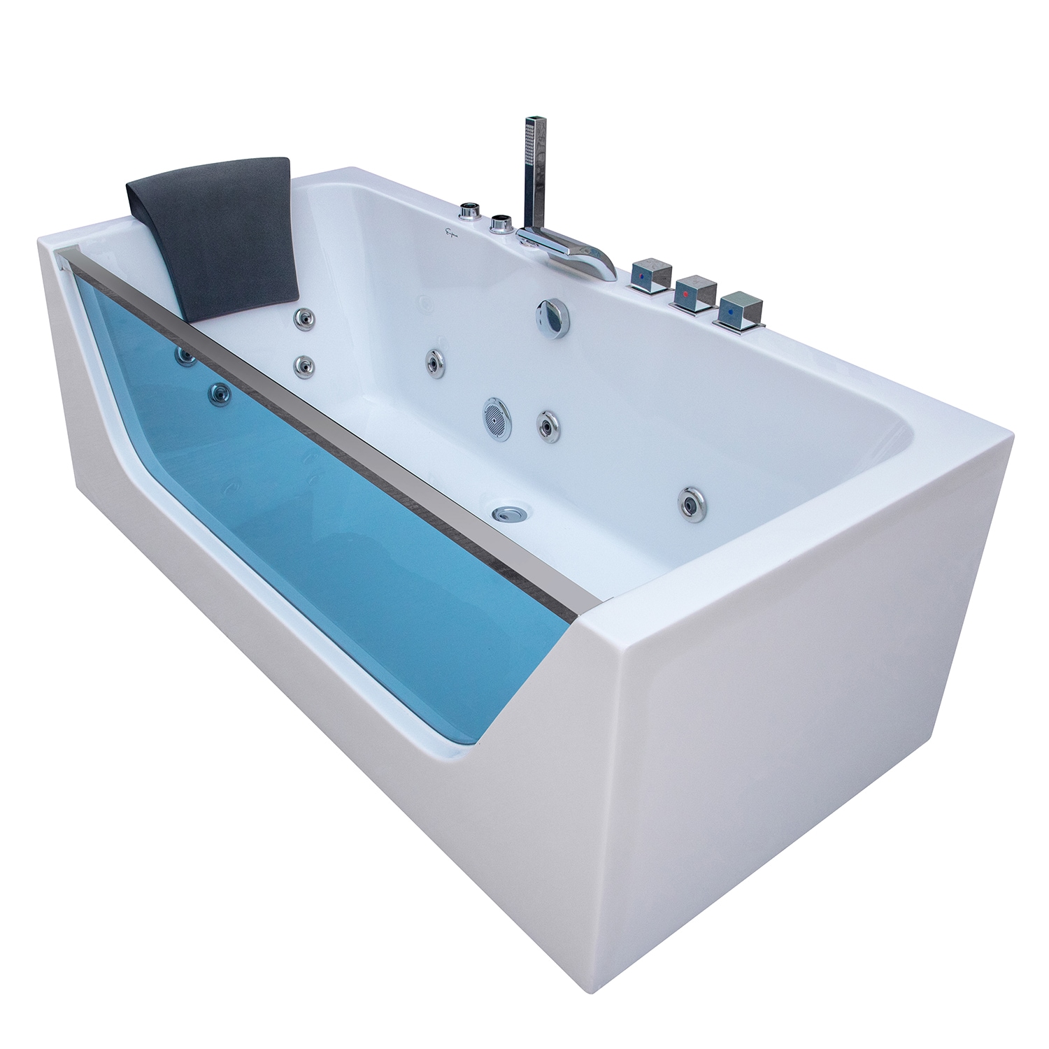 Empava Modern 29.5-in X 59.5-in White Acrylic Alcove Whirlpool Tub With ...