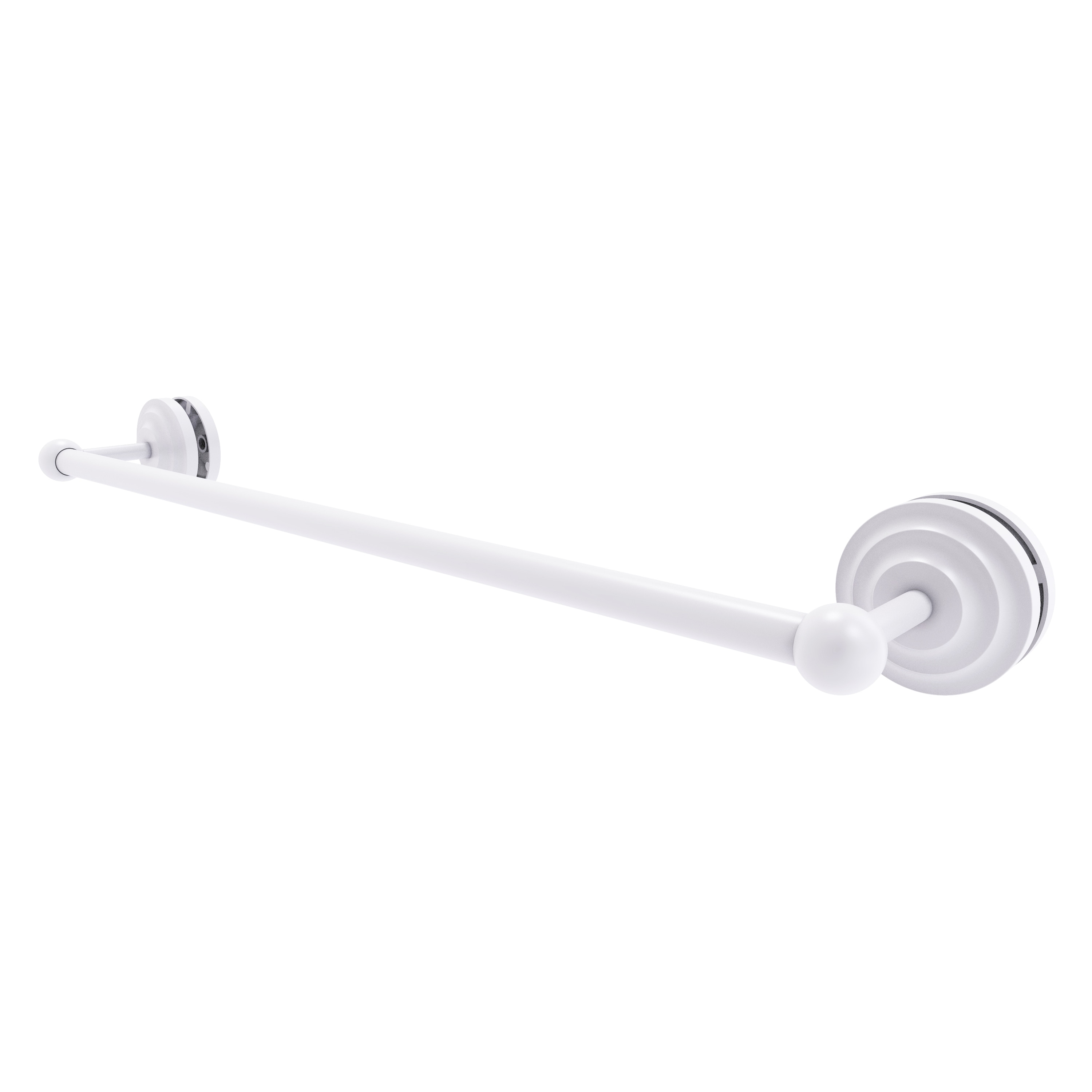 Allied Brass QN-41-SM-24-WHM Que New 24-in Matte White Wall mount Single Towel Bar