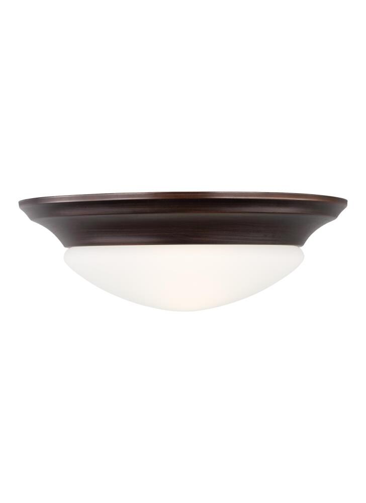 Generation Lighting 75434EN3-710 Nash 1-Light 11.5-in Bronze Flush Mount Light ENERGY STAR