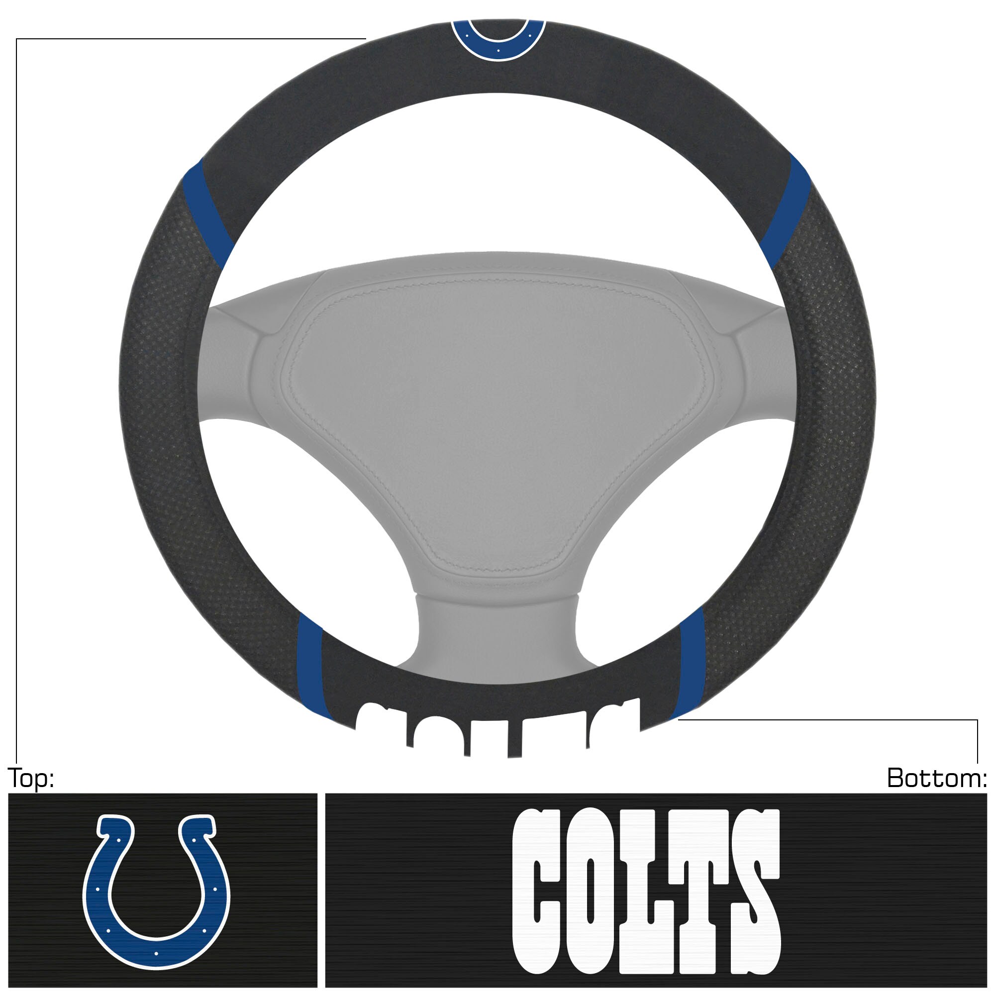 FANMATS Indianapolis Colts Steering Wheel Cover for Universal at
