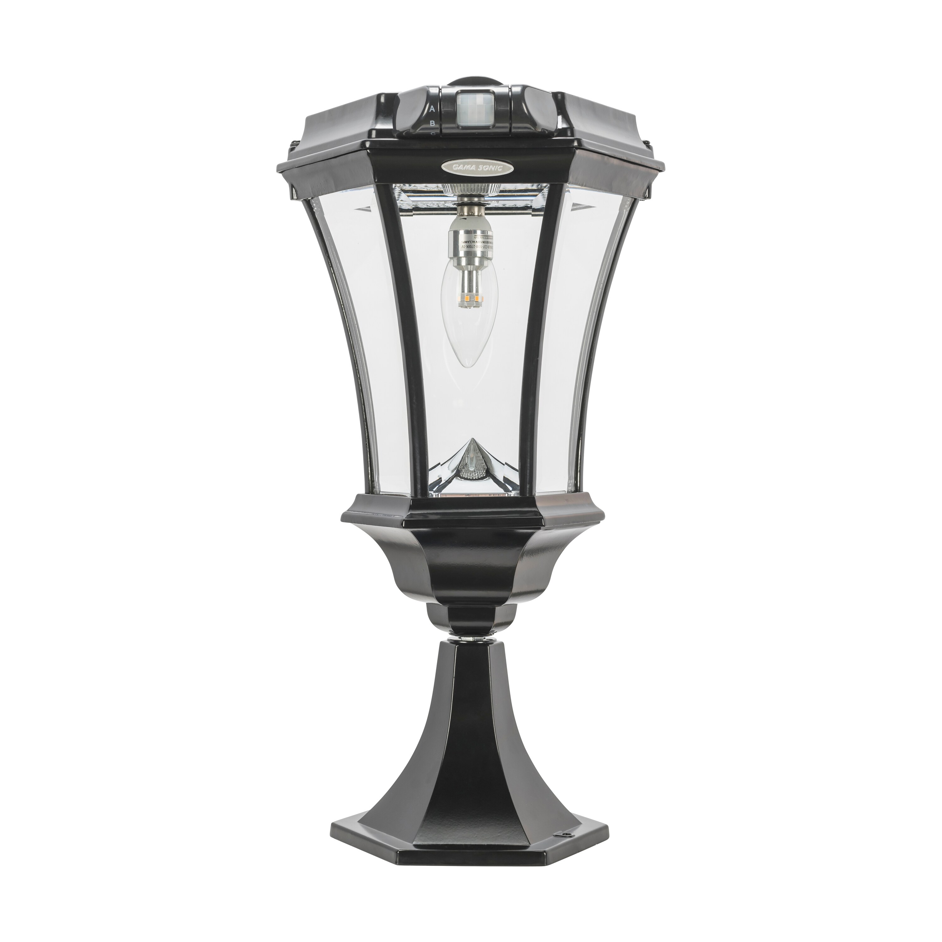 Victorian Black Aluminum Solar LED Lamp Post with Motion Sensor