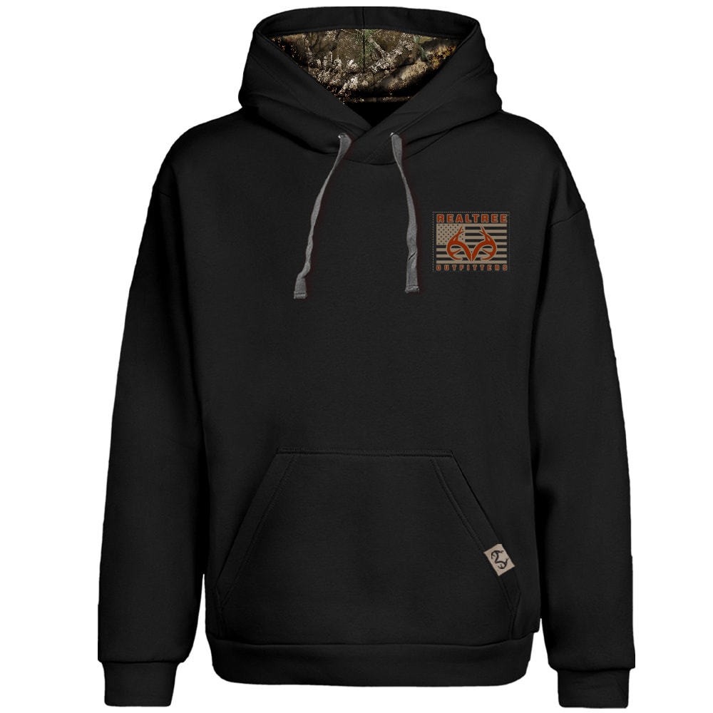 Realtree RT1M-13628 BLK L Men's Black Fleece Long sleeve Hoodie ( Large )