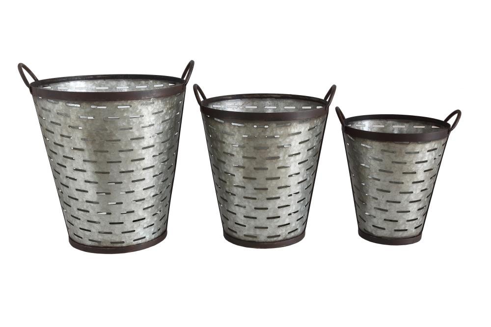 STORIED home DA5995 3-Pack 14-in W x 16.75-in H x 14-in D Silver Plastic; Metal Stackable Basket