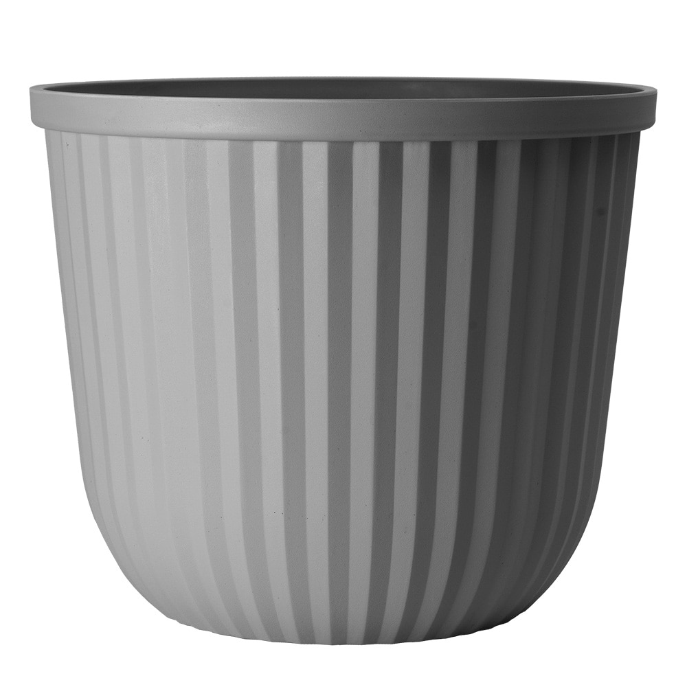 Style Selections RT1875M Round 11.3-in W Gray Recycled plastic Indoor/Outdoor Planter