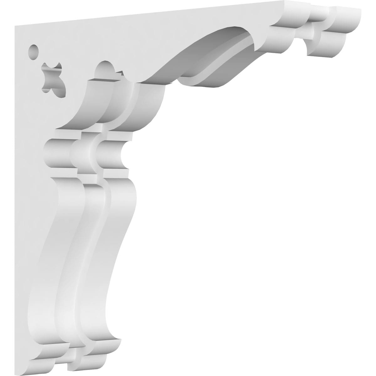 Ekena Millwork CORP01X06X06HE 1.875-in x 6-in x 6-in Heath Unfinished White PVC Paintable Corbel