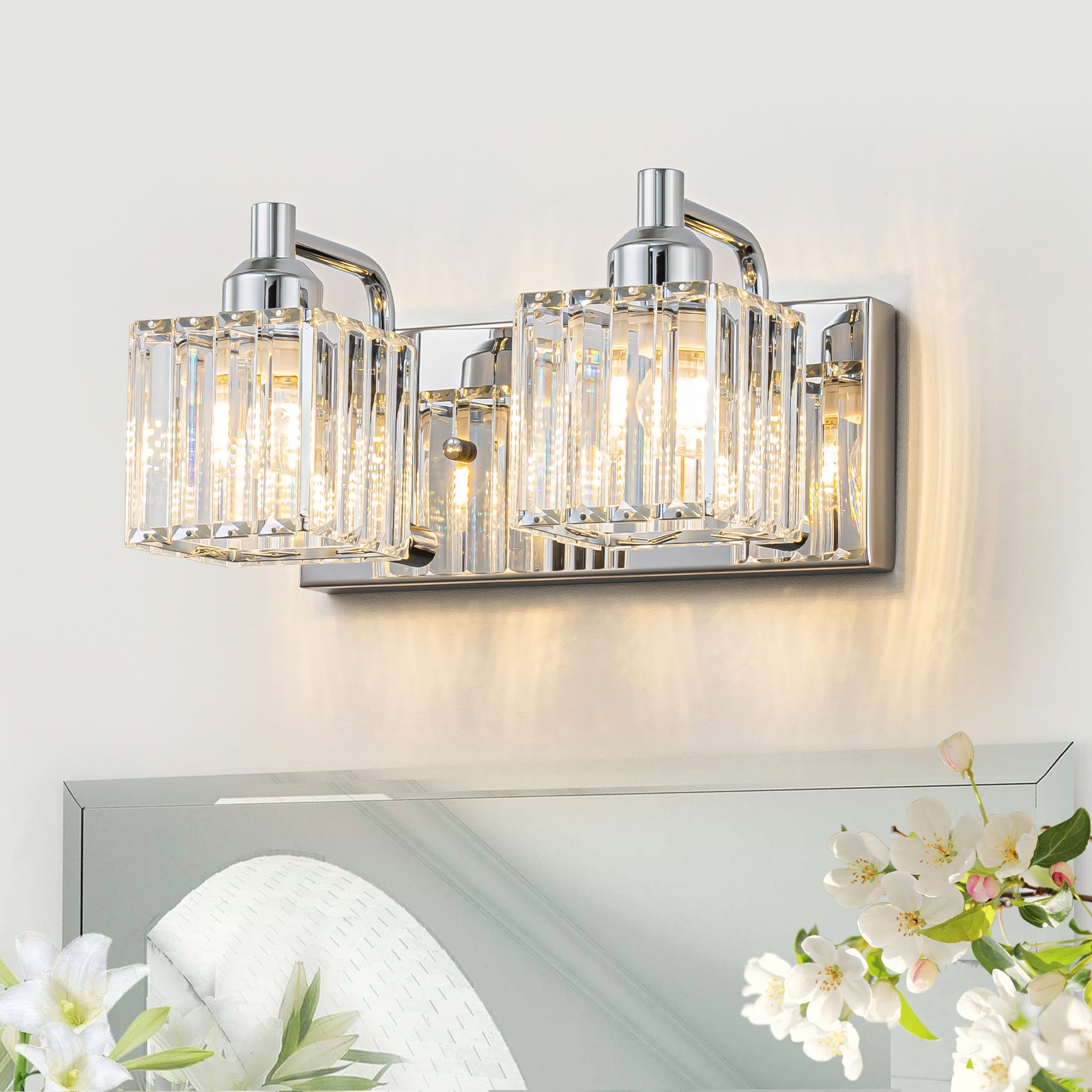 EDISLIVE Y81010000056468 Orillia 11.4-in 2 -Light Chrome Modern/contemporary Vanity light