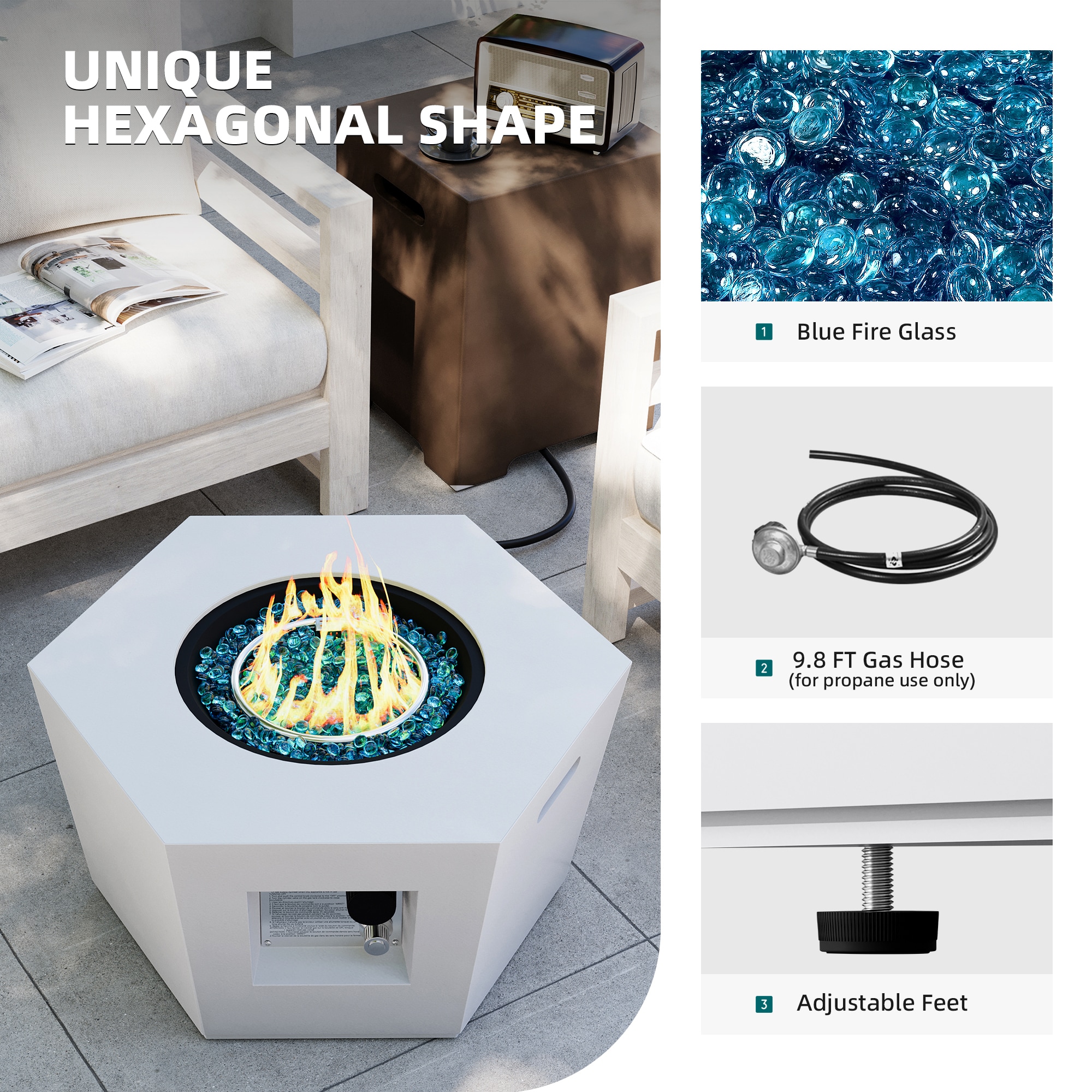 UPHA 28SMS-6BX-MB-WF Outdoor-Gas-Firepits - View #4