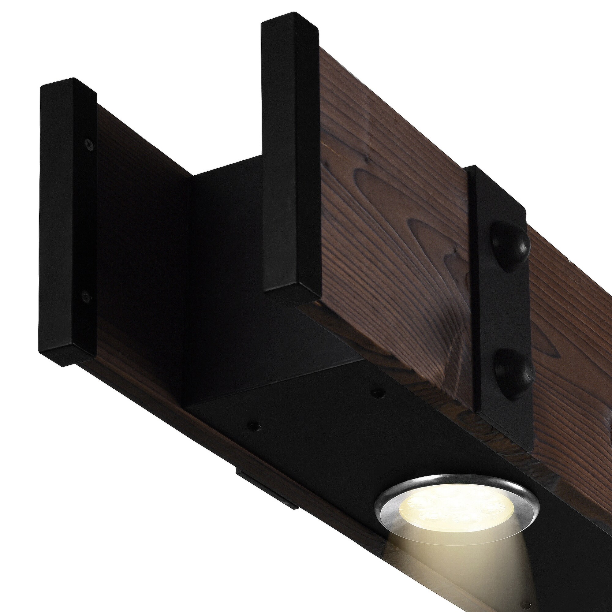 Rustic Crystal-Embellished LED Drum Chandelier in Brown and Black