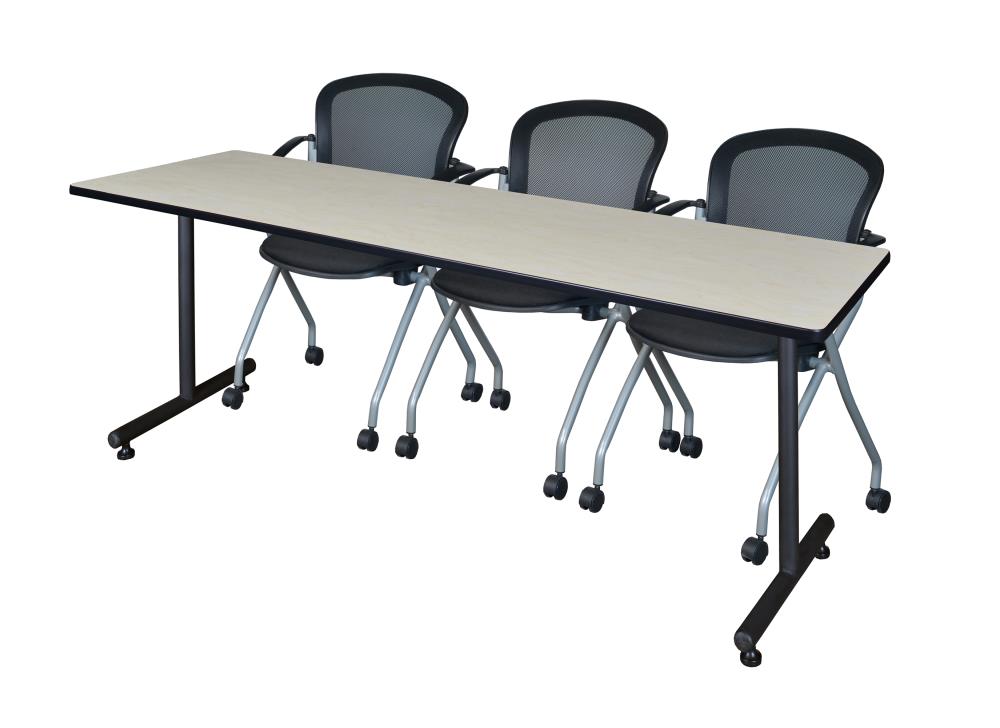 Regency MKTRCT8424PL23BK Training Off-white 4-Person Training Table (84-in W x 29-in H)