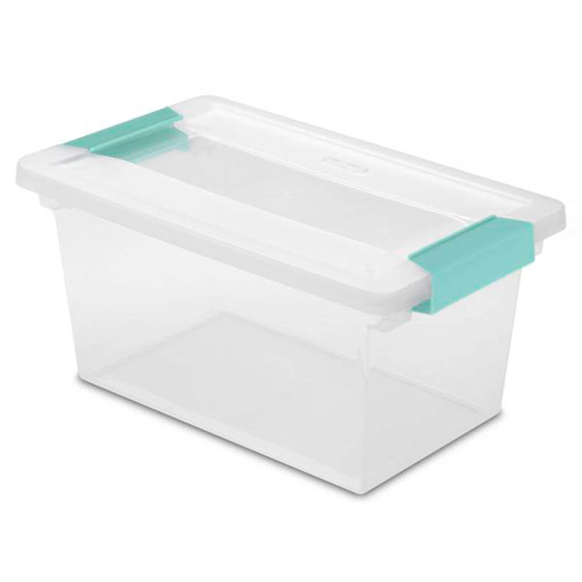 Sterilite 64 Quart Latching Storage Tote Box (12 Pack) + Deep Clip