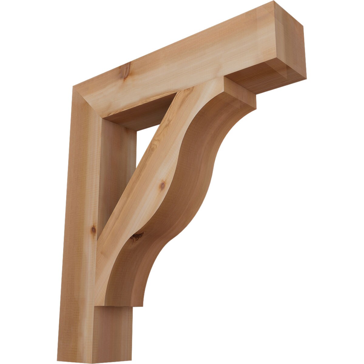 Ekena Millwork BKT06X30X34FST05SWR Funston Block Smooth 5-1/2-in x 30-in x 34-in Western red cedar Brown Wood Standard bracket