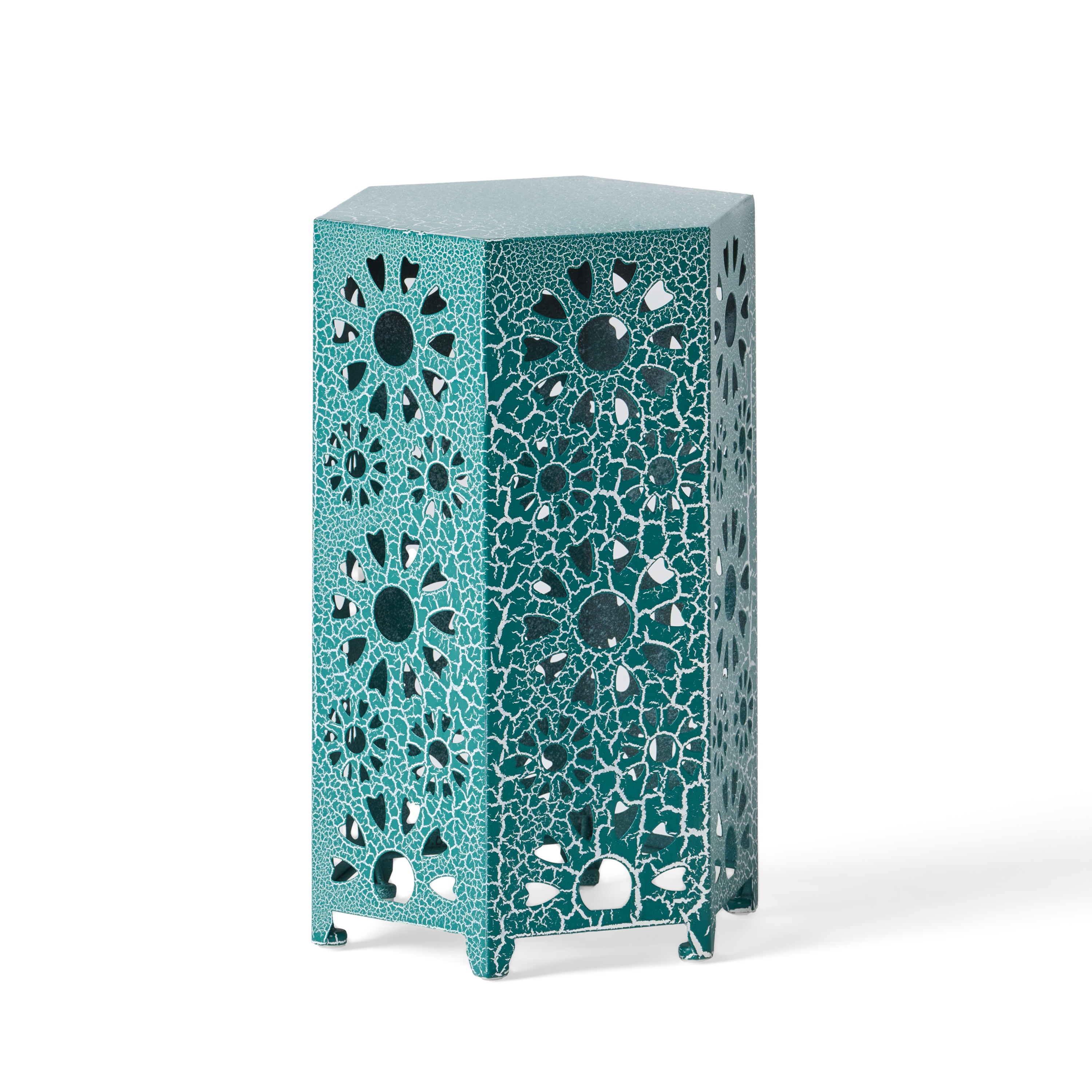 AHIOU HOME ZAAHG-60816.00CTGS 18.5-in Teal Steel Barrel Garden Stool