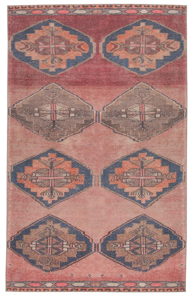 Reversible Rectangular Medallion 5' x 7' Blue Synthetic Rug