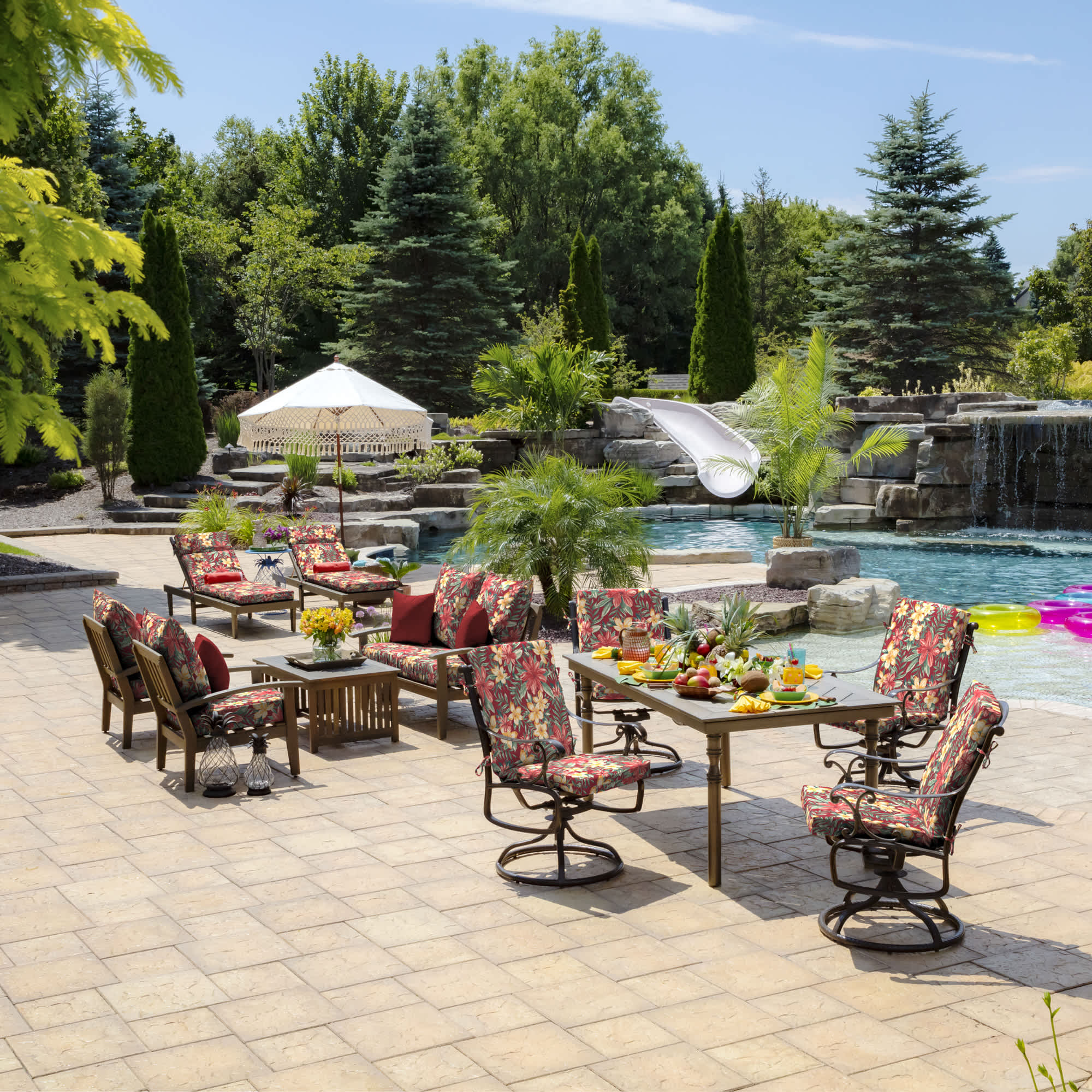 ARDEN 2 Pack Outdoor Patio Dining Chair Cushion - 20x44 - Rain Proof ...