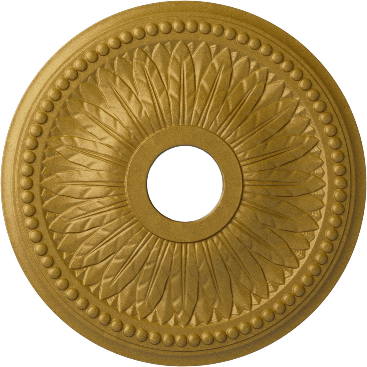 Ekena Millwork CM18BIPGS Bailey 18-in W x 18-in L Painted Pharaohs Gold Polyurethane Whole Ceiling Medallion