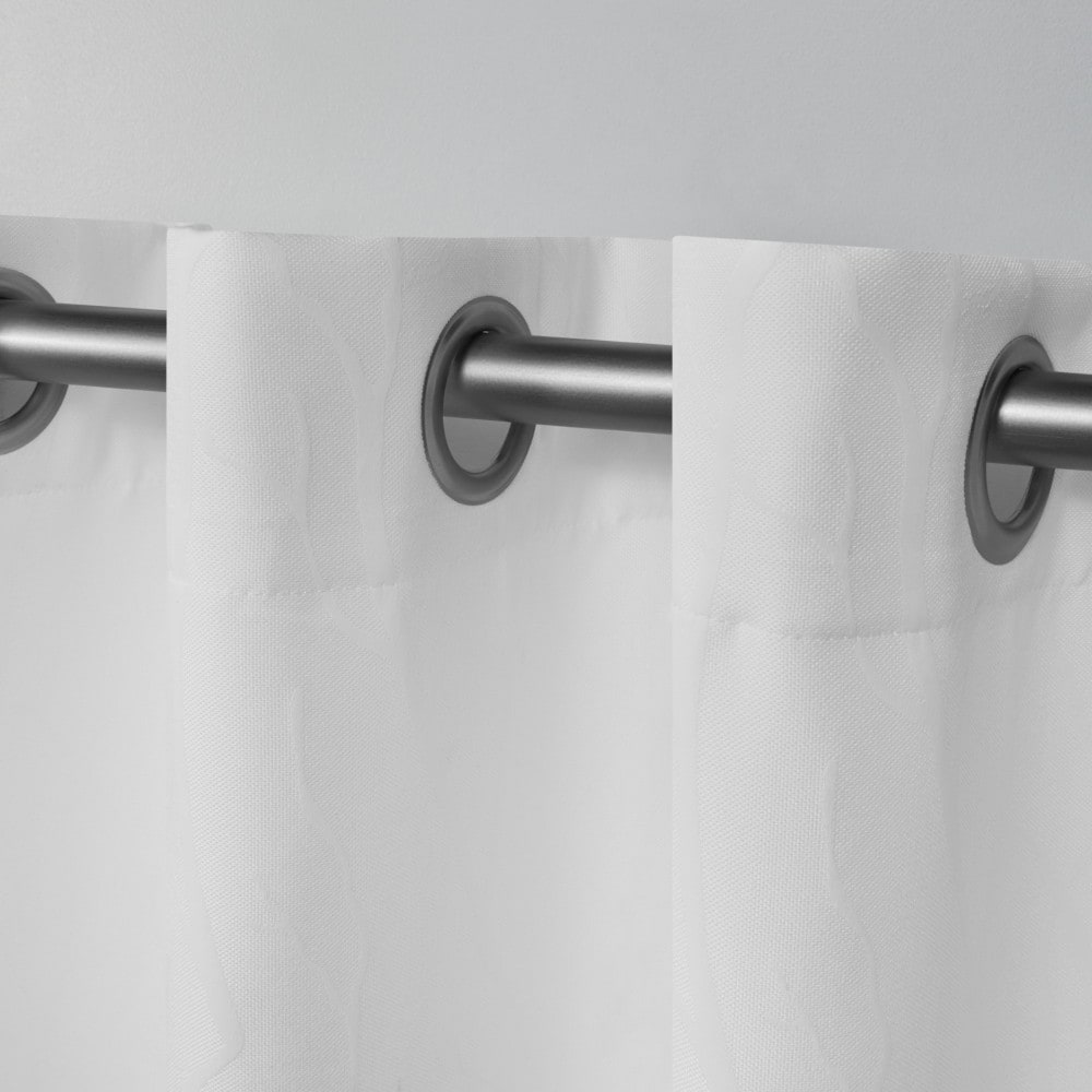 White Linen Look Blackout Grommet Curtain Panels, 52x84