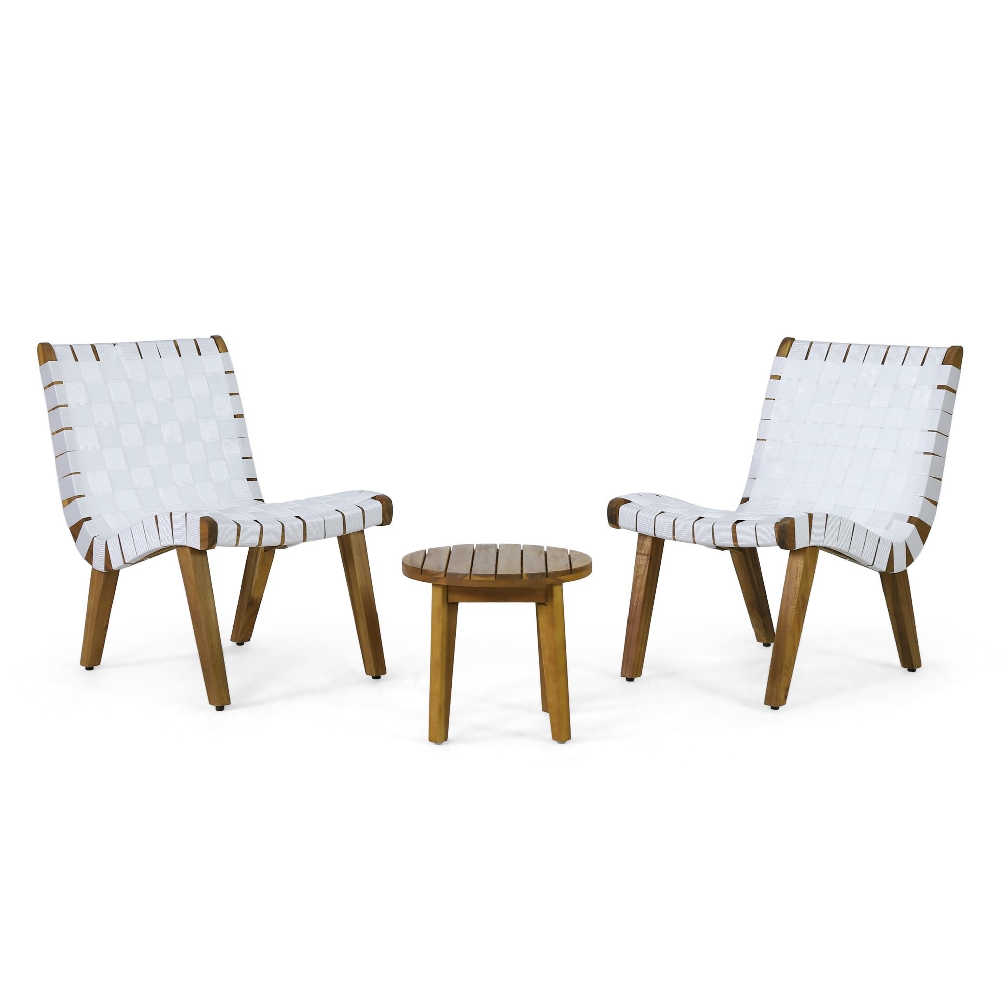 Runesay XIPCS118 3 -Piece Wicker Patio Conversation Set with White Cushions