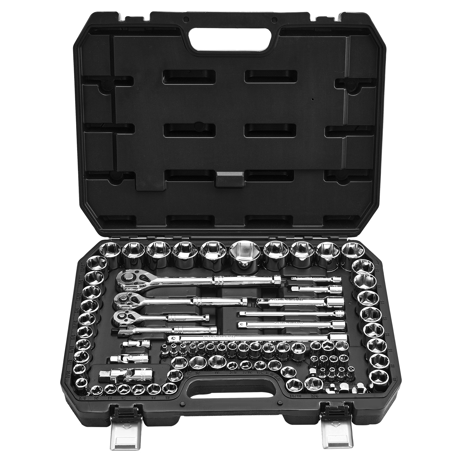 Boho Havens Socket Set 86 Pieces 3/8 1/4 1/2 inch Drive and Ratchet SAE Metric Mechanic Tool Kit with Wrench Accessories Storage Case CR-V Alloy Steel for Auto Repair