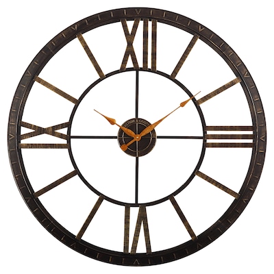 Firstime And Co Og Round Wall Clock In The Clocks Department At Com - Gallery Solutions Oversized Black And Bronze Metal Wall Clock