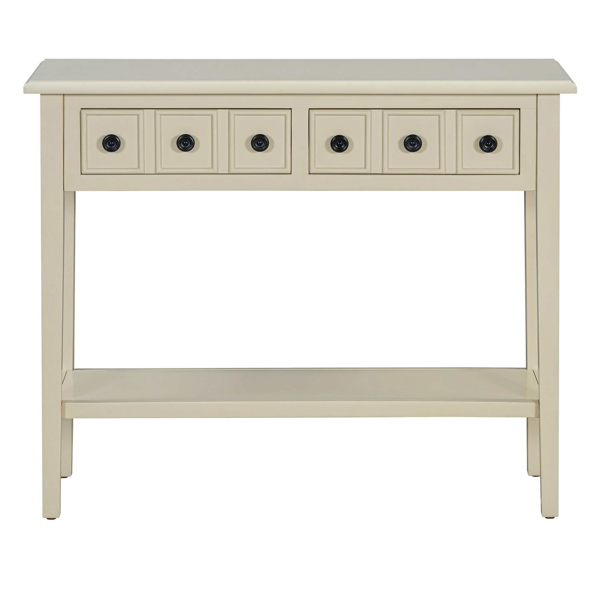 Dimakai DK-TM-5077E Rustic Wood Light Tan Rubberwood 38.2-in W x 31.9-in H Console table with Drawers