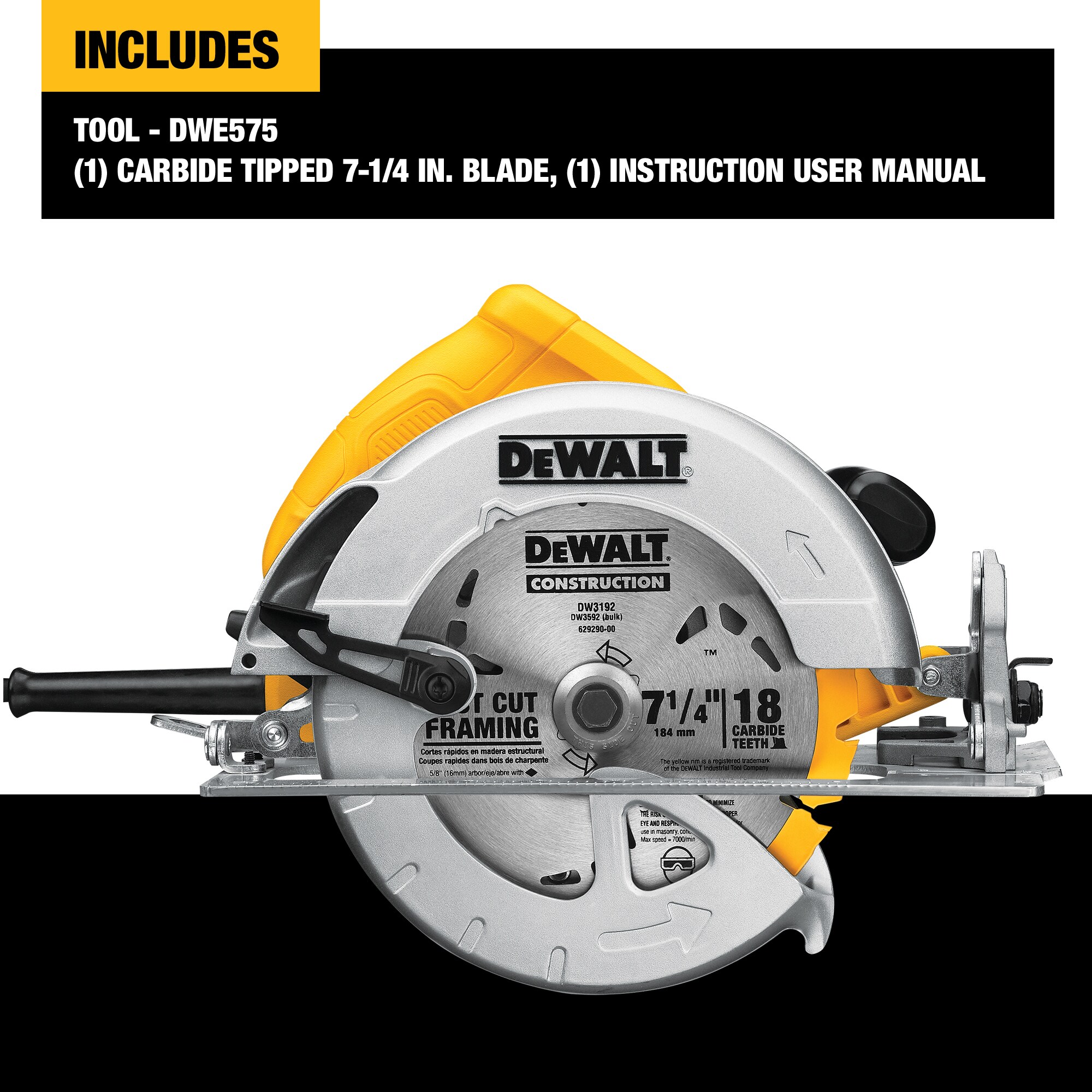DEWALT 15-Amp 7-1/4-in Corded Circular Saw in the Circular Saws department  at