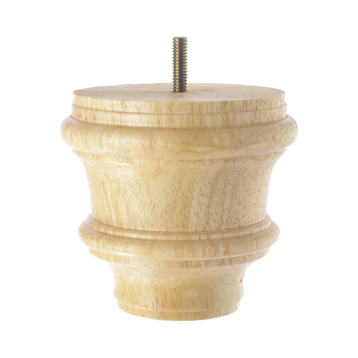 4 Inch Unfinished Solid Hardwood Round Bun Feet Set
