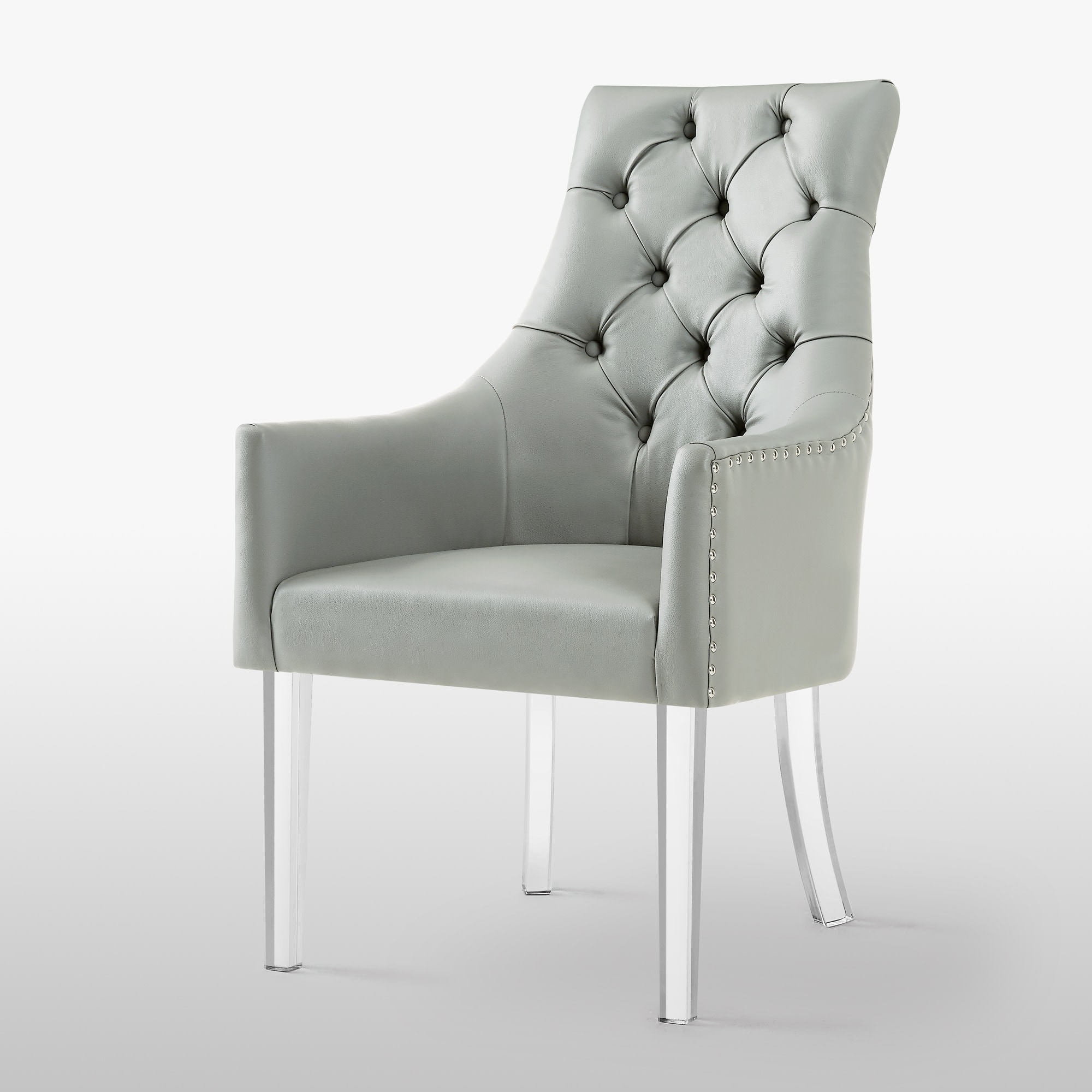 Inspired Home DC53-01GR2-LS Set of 2 Winona Contemporary/Modern Upholstered Dining Arm Chair (Metal Frame)