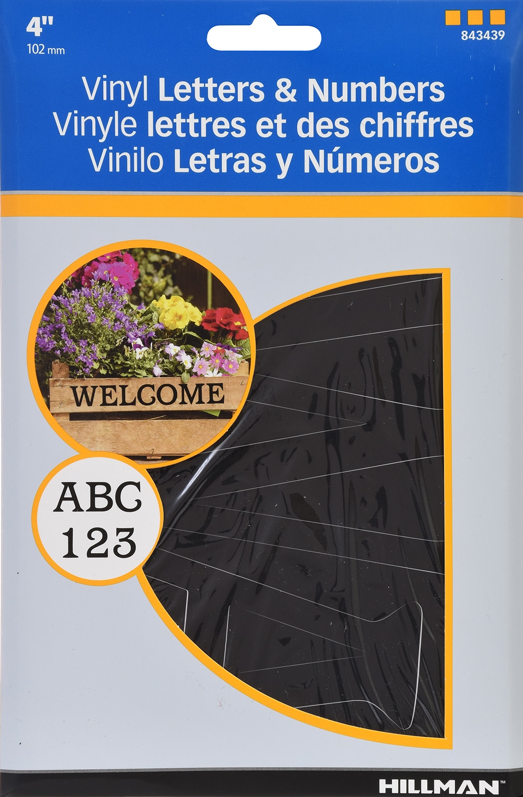 Hillman 843439 4-in Black Letter and Number Pack