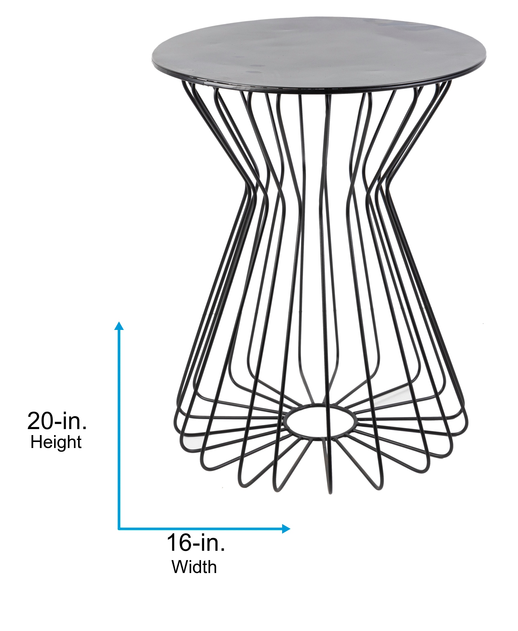 Surya Carlee 16-in W x 20-in H Painted Metal Round End Table Assembly ...