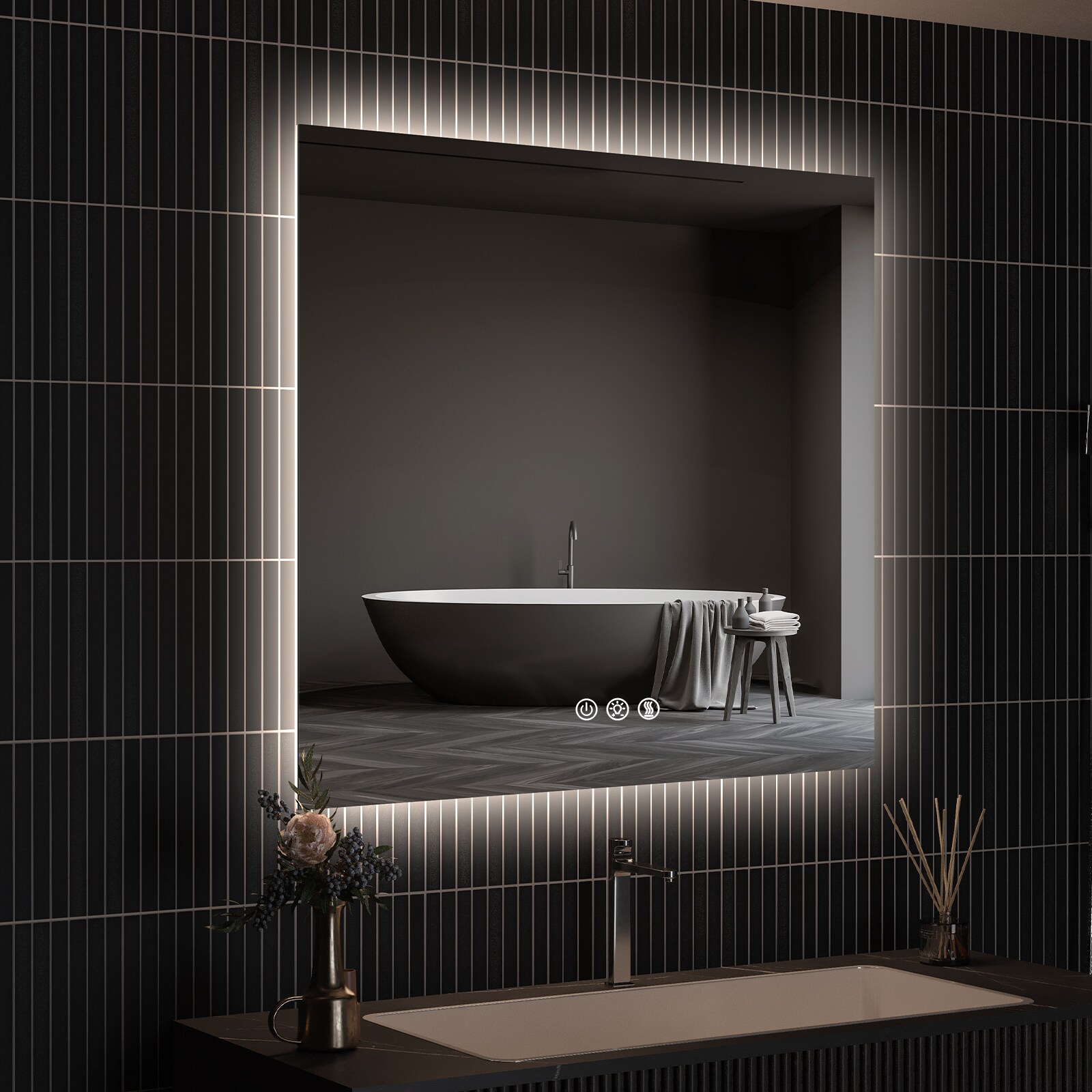 FurniFusion MA043030TD-OL Framed-Bath-Mirrors - View #2