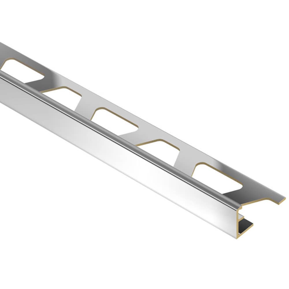 Schluter Systems MC100 Schiene 0.375-in W x 98.5-in L Chrome-Plated Solid Brass Brass L-angle Tile Edge Trim