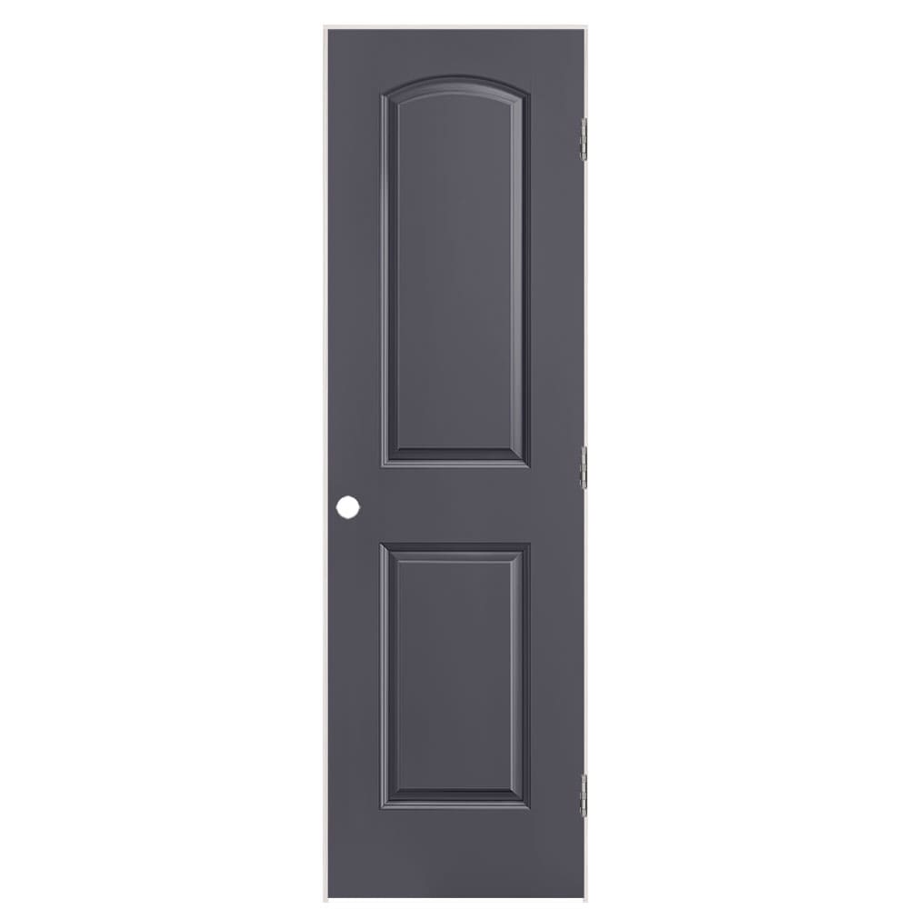 Masonite 1317846 24-in x 80-in Slate Solid core 2-panel round top Left hand Smooth Prefinished Molded composite Flat Jamb Single Prehung Interior Door