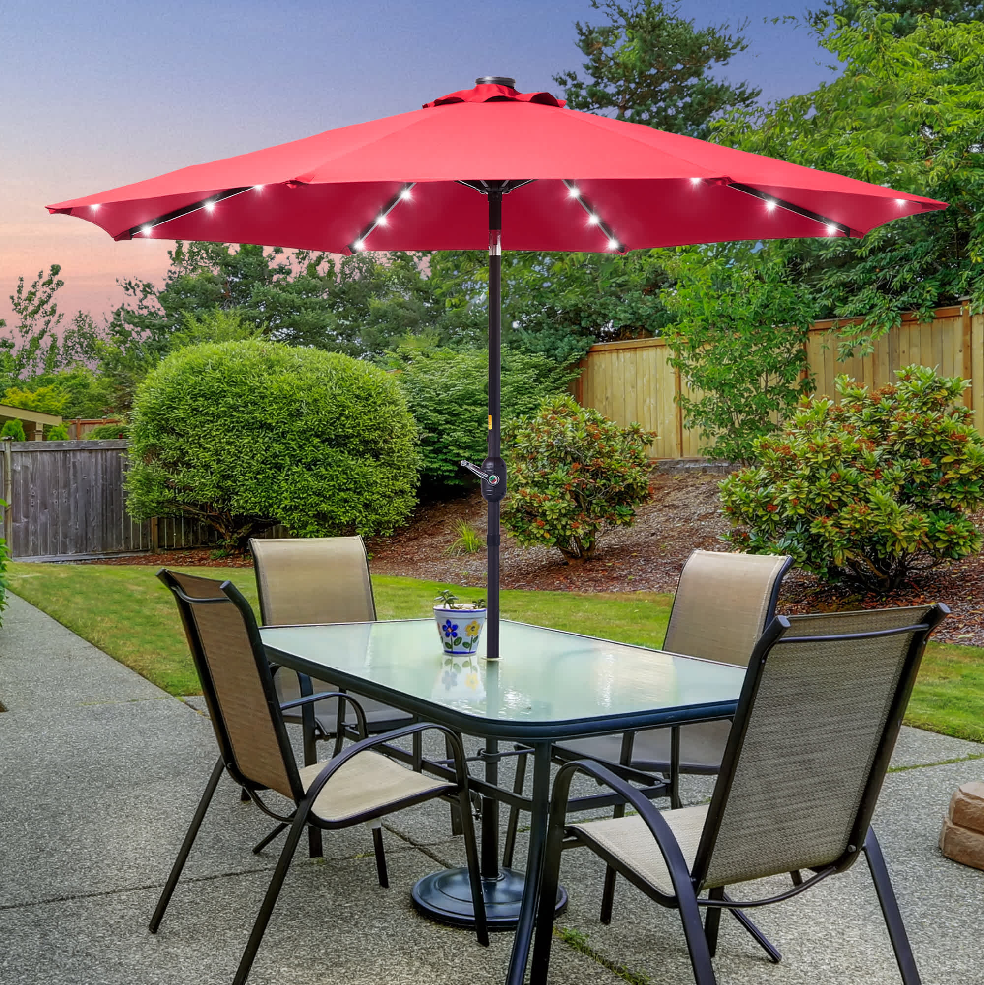 double vented patio umbrella strut assembly 13ft 2 Tier Double-Sided Patio Vented Umbrella with Base