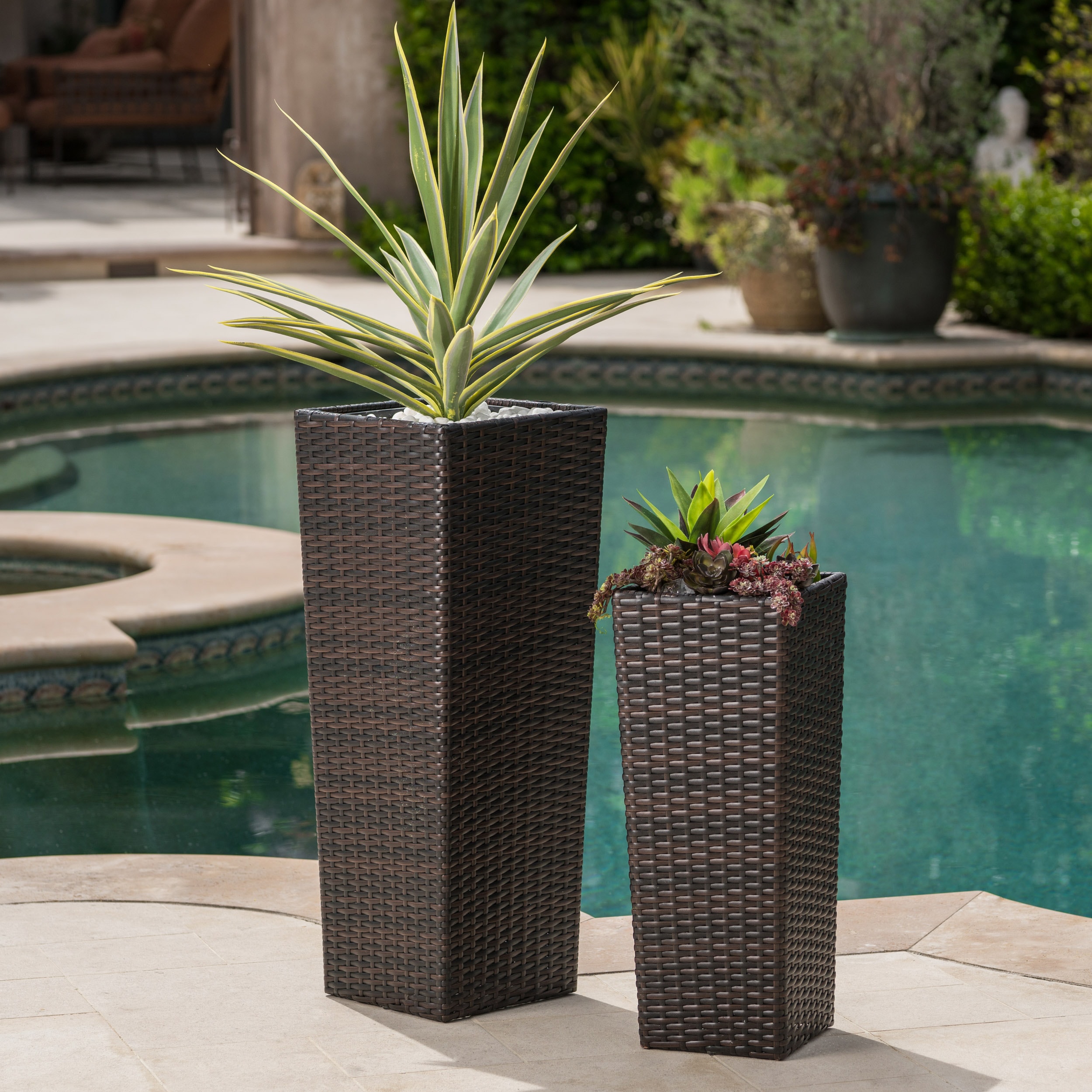 Christopher Knight Home 300373 Rattan Flower Pot - Brown