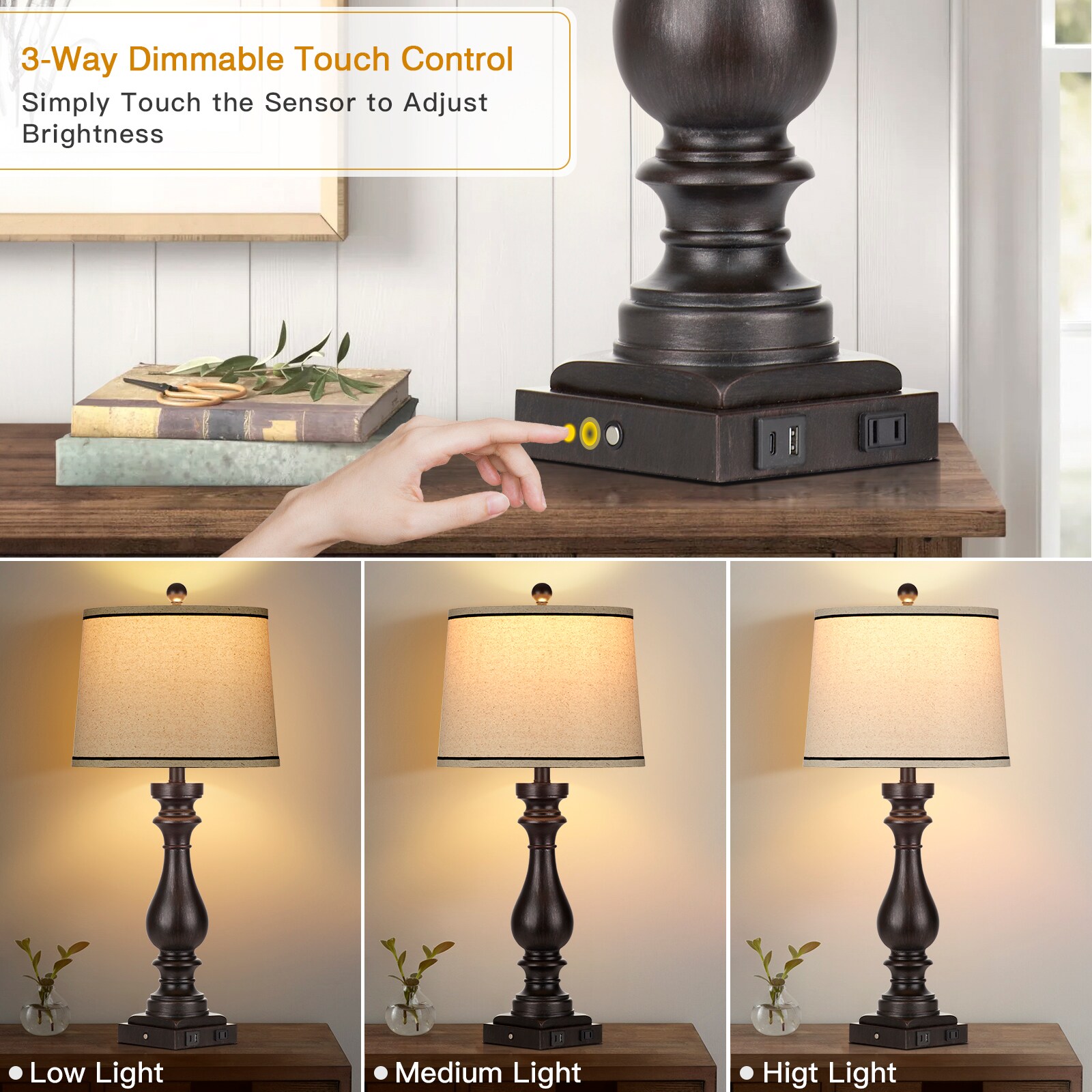 UrFurnishings TD-331 Table-Lamps - View #5