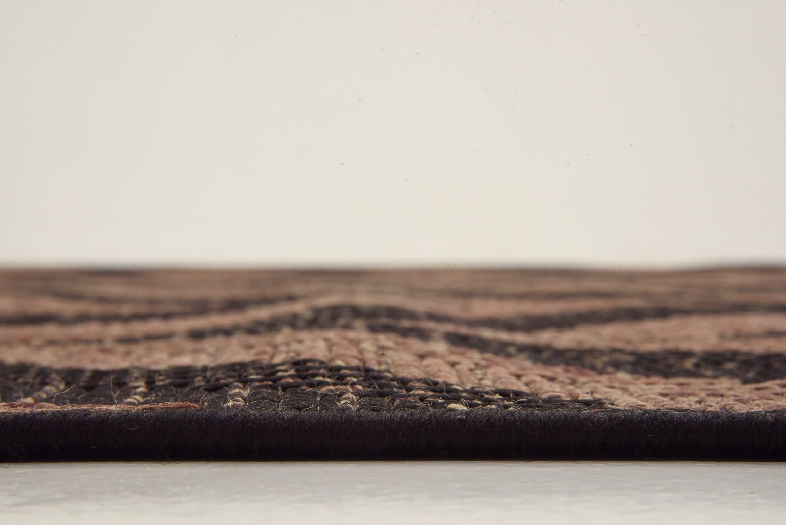 Easy-Care Abstract Chevron 6' Square Outdoor Rug in Brown